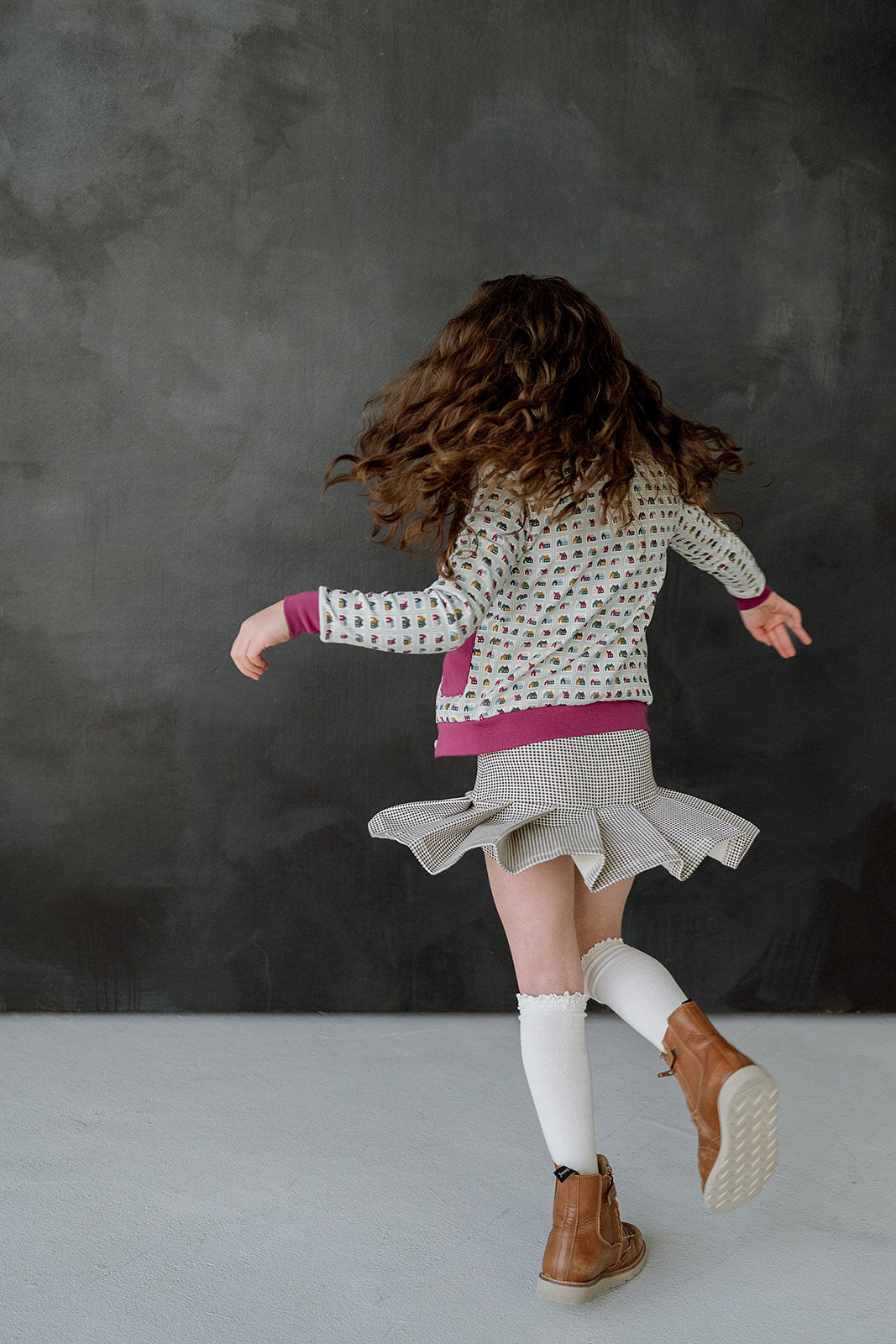 Pleated Mini Skort | Black and White Gingham