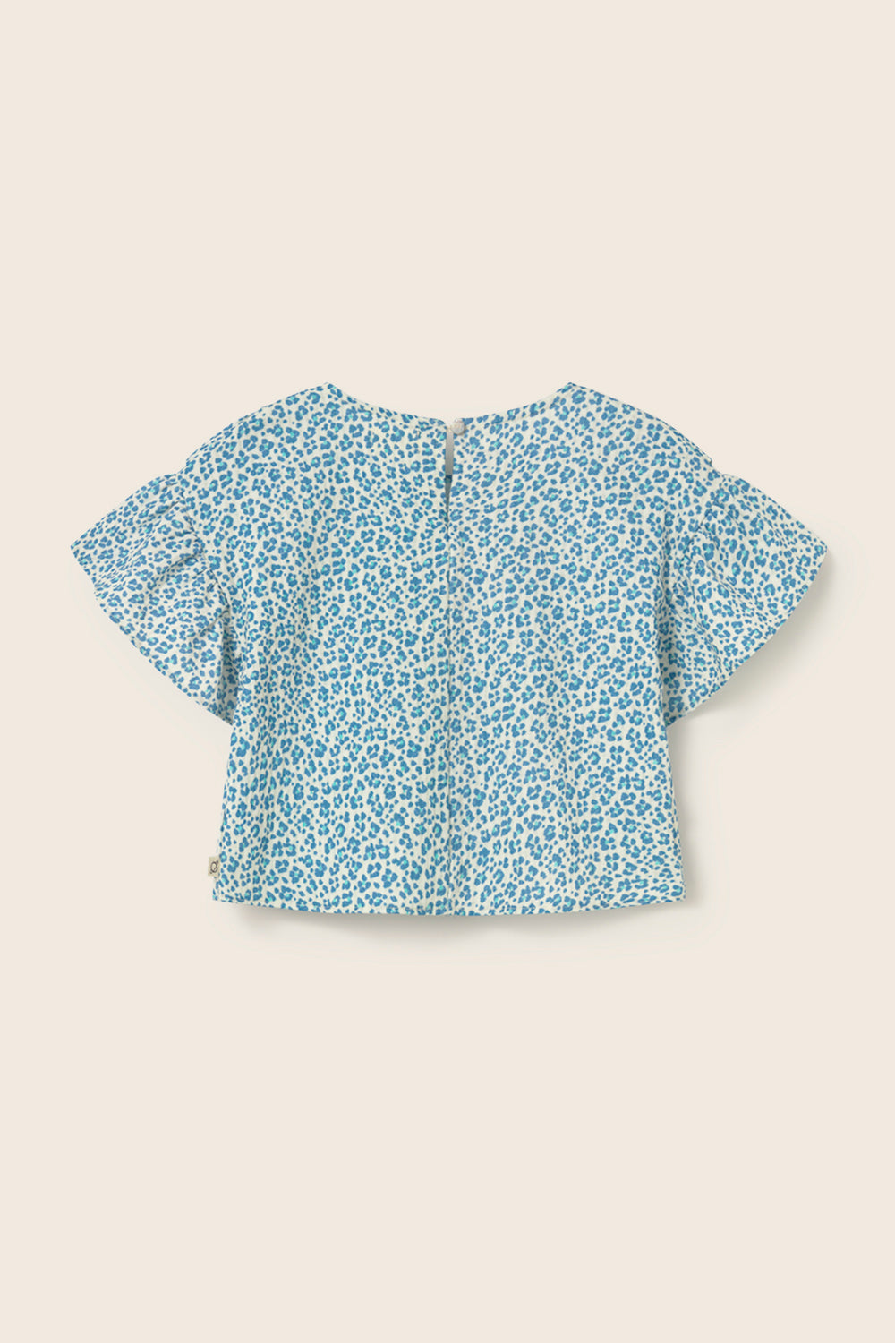 Duna Animal Print Cotton Blouse - Blue