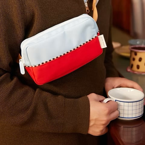 Fanny Pack Colourblocking - Zissou Blue, Red Hat