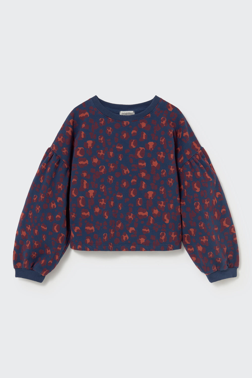 Elia Brushed Animal Print Fleece Sweatshirt - Navy