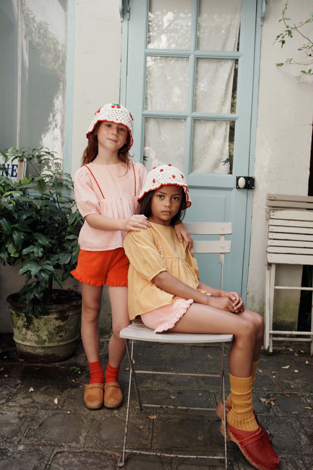Ruffled Terry Shorts - Coquelicot