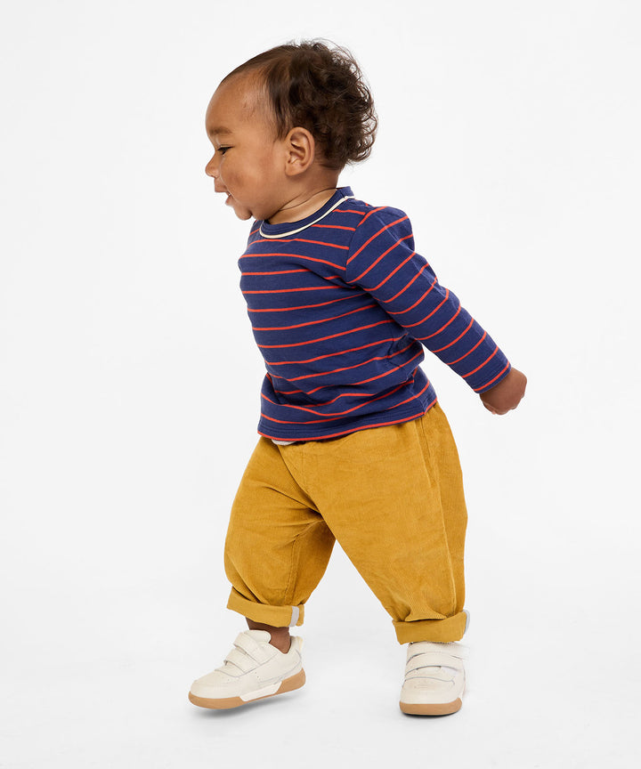Edward Baby T-Shirt - Navy Fine Stripe