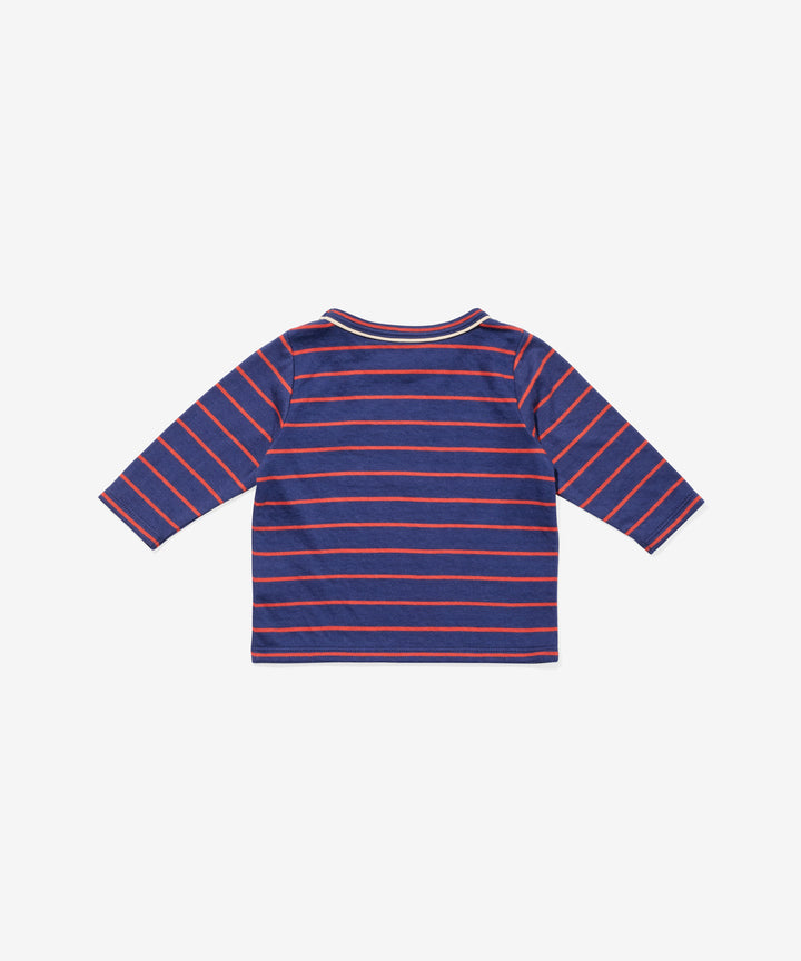 Edward Baby T-Shirt - Navy Fine Stripe