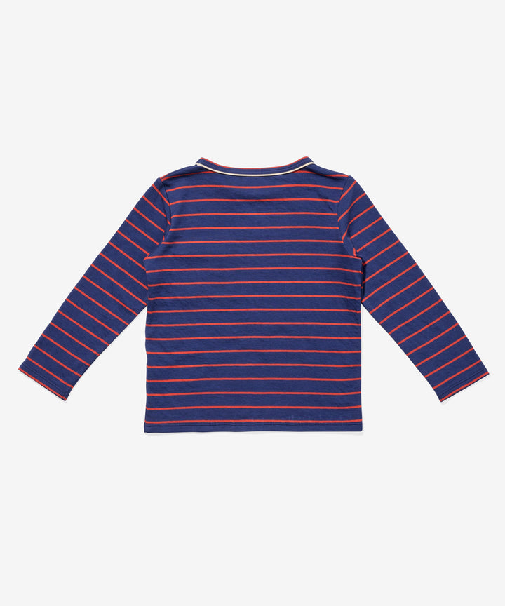 Edward T-Shirt - Navy Fine Stripe
