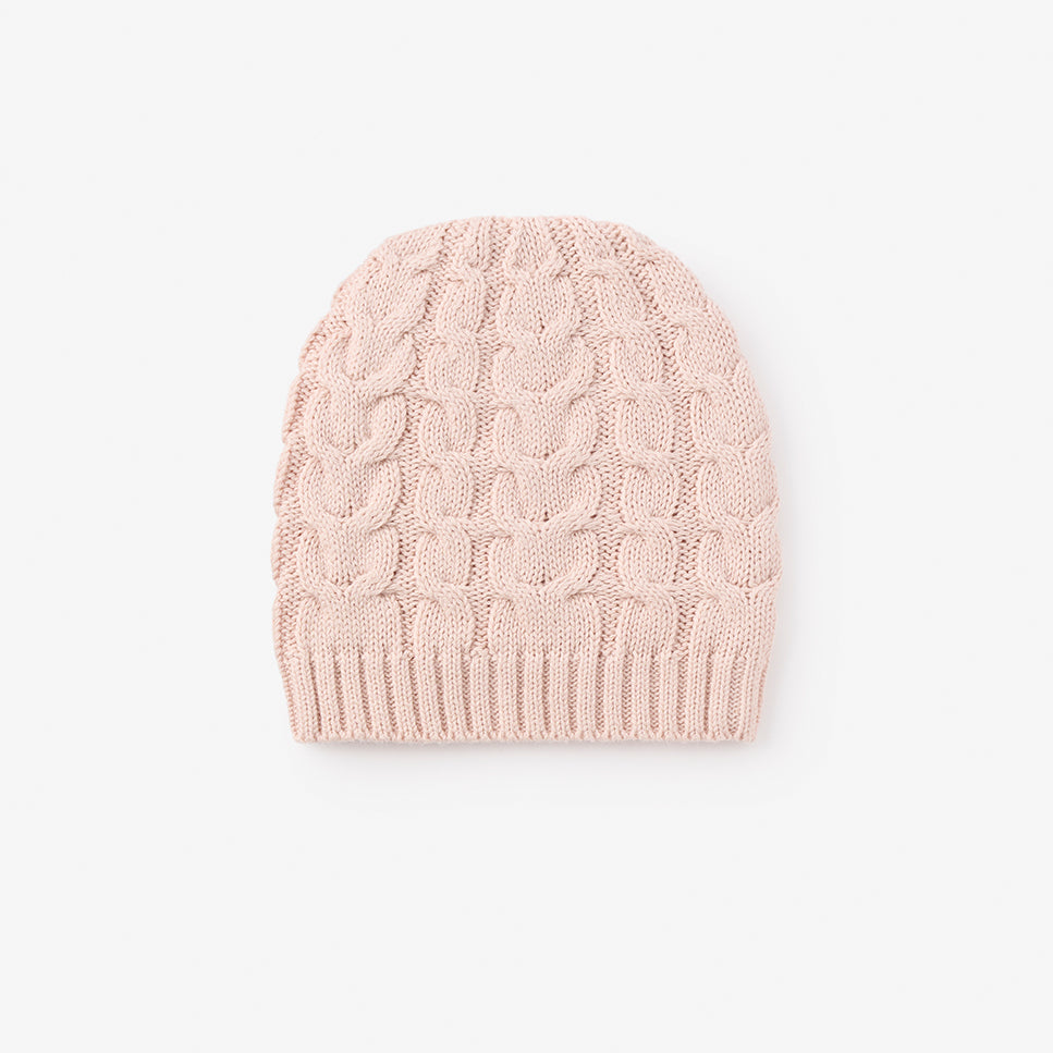 Blush Horseshoe Cable Hat