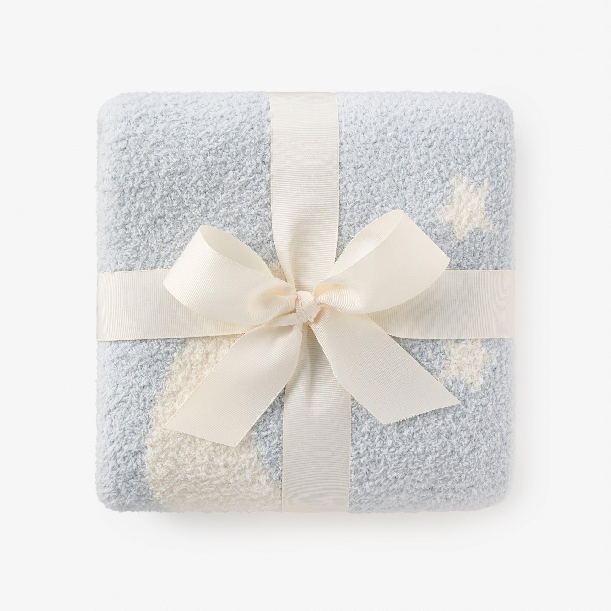 Pale Blue Chenille Knit Celestial Blanket