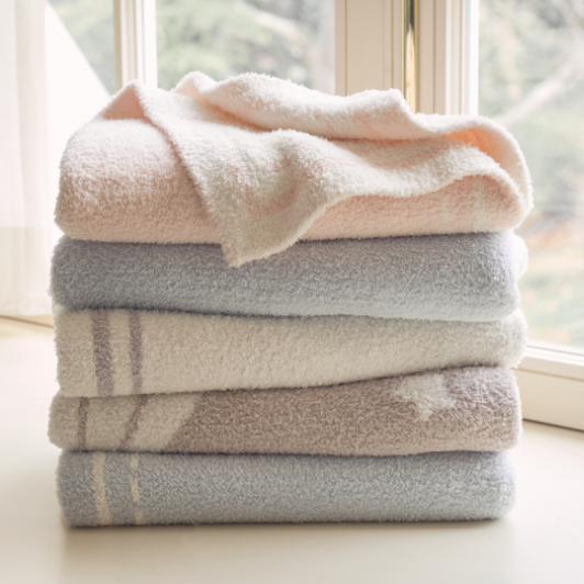 Pale Blue Chenille Knit Celestial Blanket