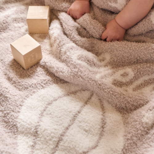 Taupe Chenille Knit Hot Air Balloon Blanket