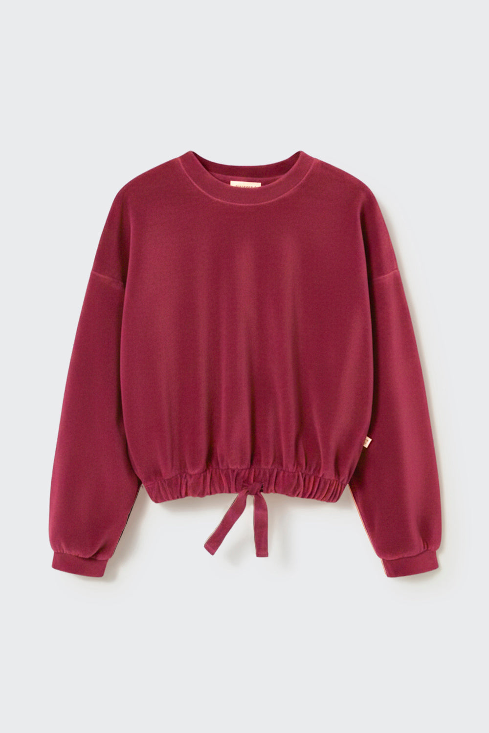 Fara Velour Knit Bow Sweatshirt and sweatpants - Prune
