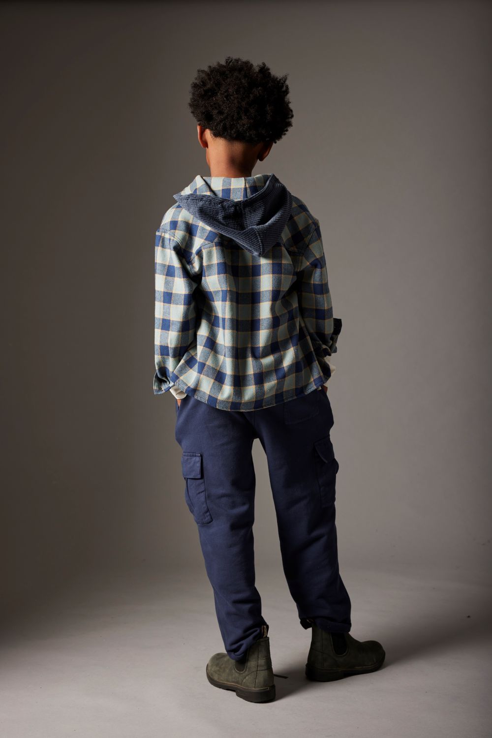 Check Flannel Hooded Shirt - Artic Blue