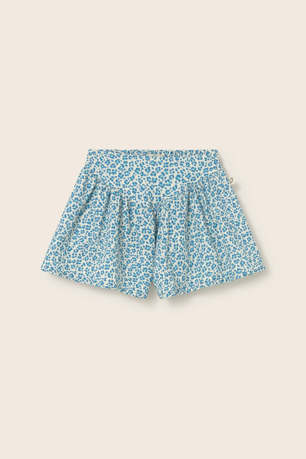 Flor Animal Print Cotton Shorts - Blue
