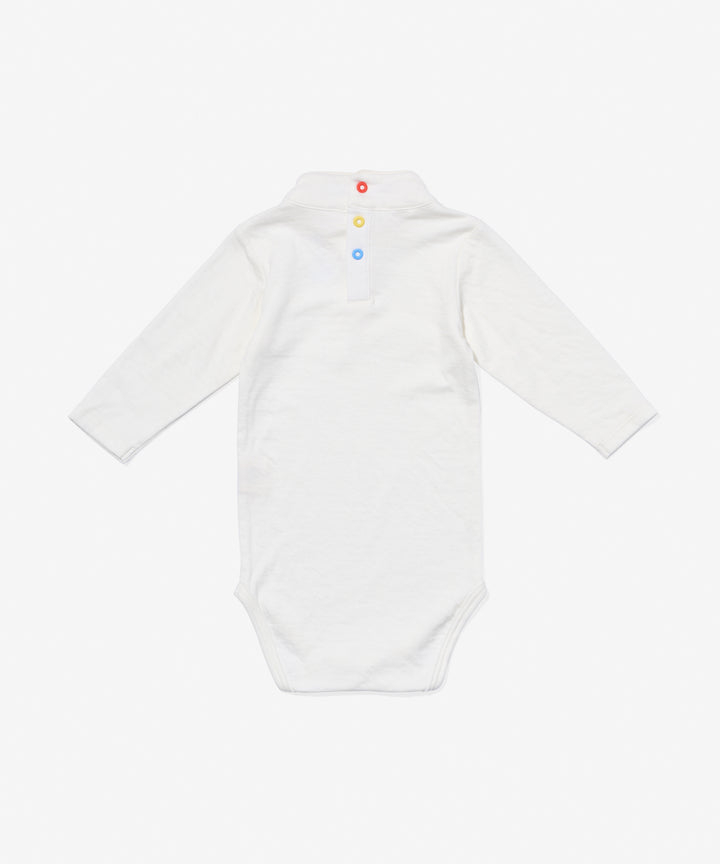 Frank T-Neck Onesie - Vanilla Piping
