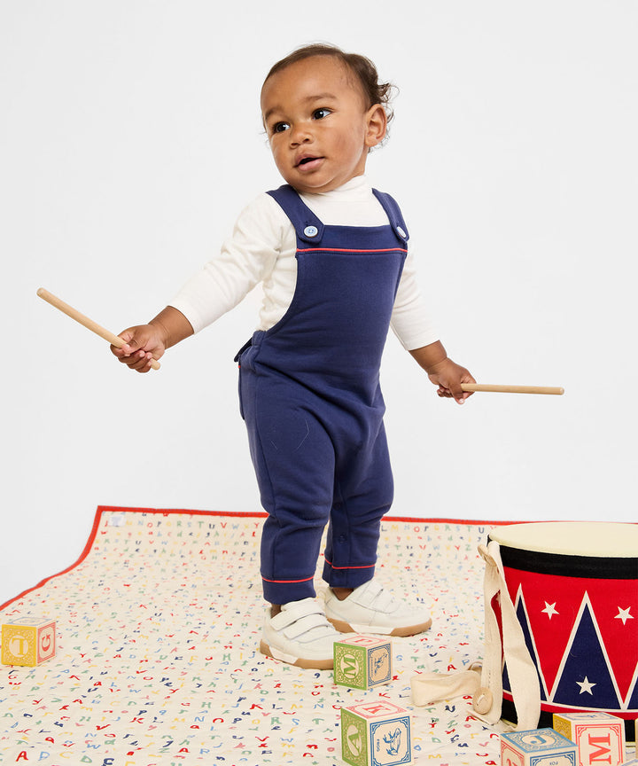 Frank T-Neck Onesie - Vanilla Piping