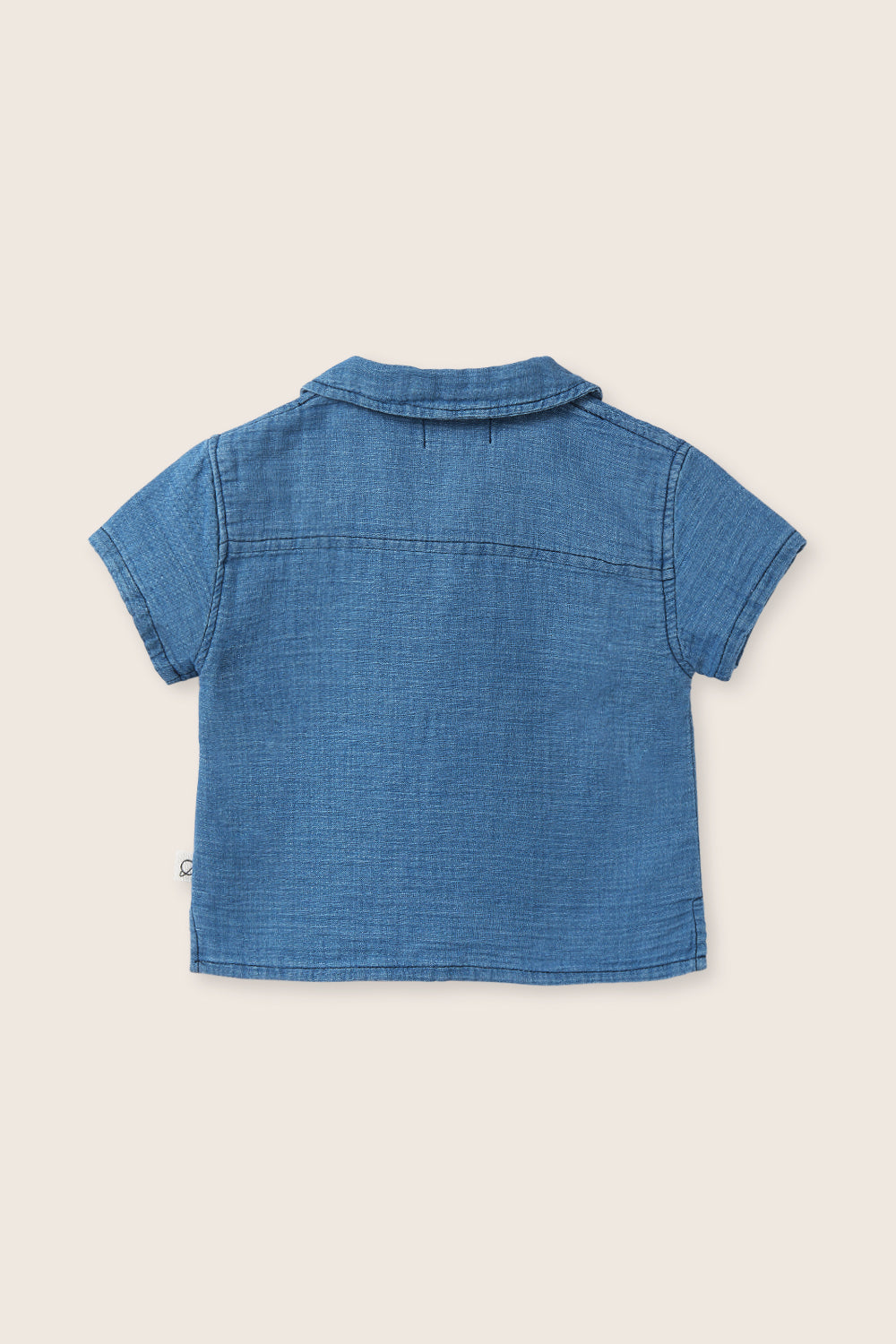 Gale Denim Gauze Cotton Baby Shirt - Blue