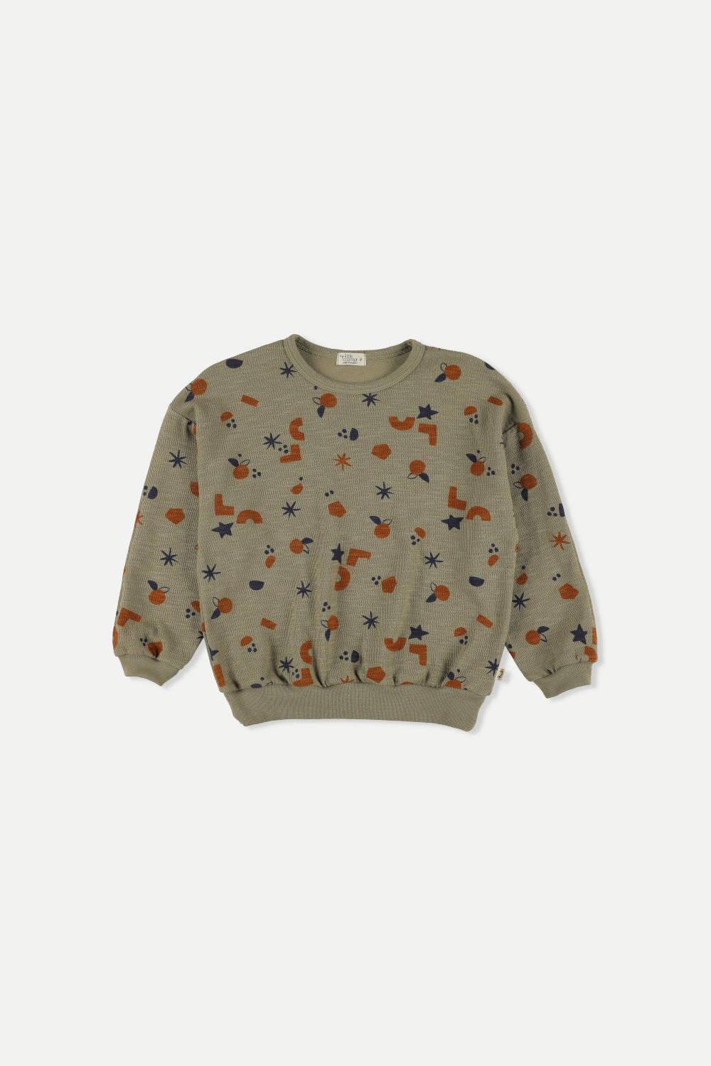 Organic Double-Face Sweatshirt Shapes Khaki