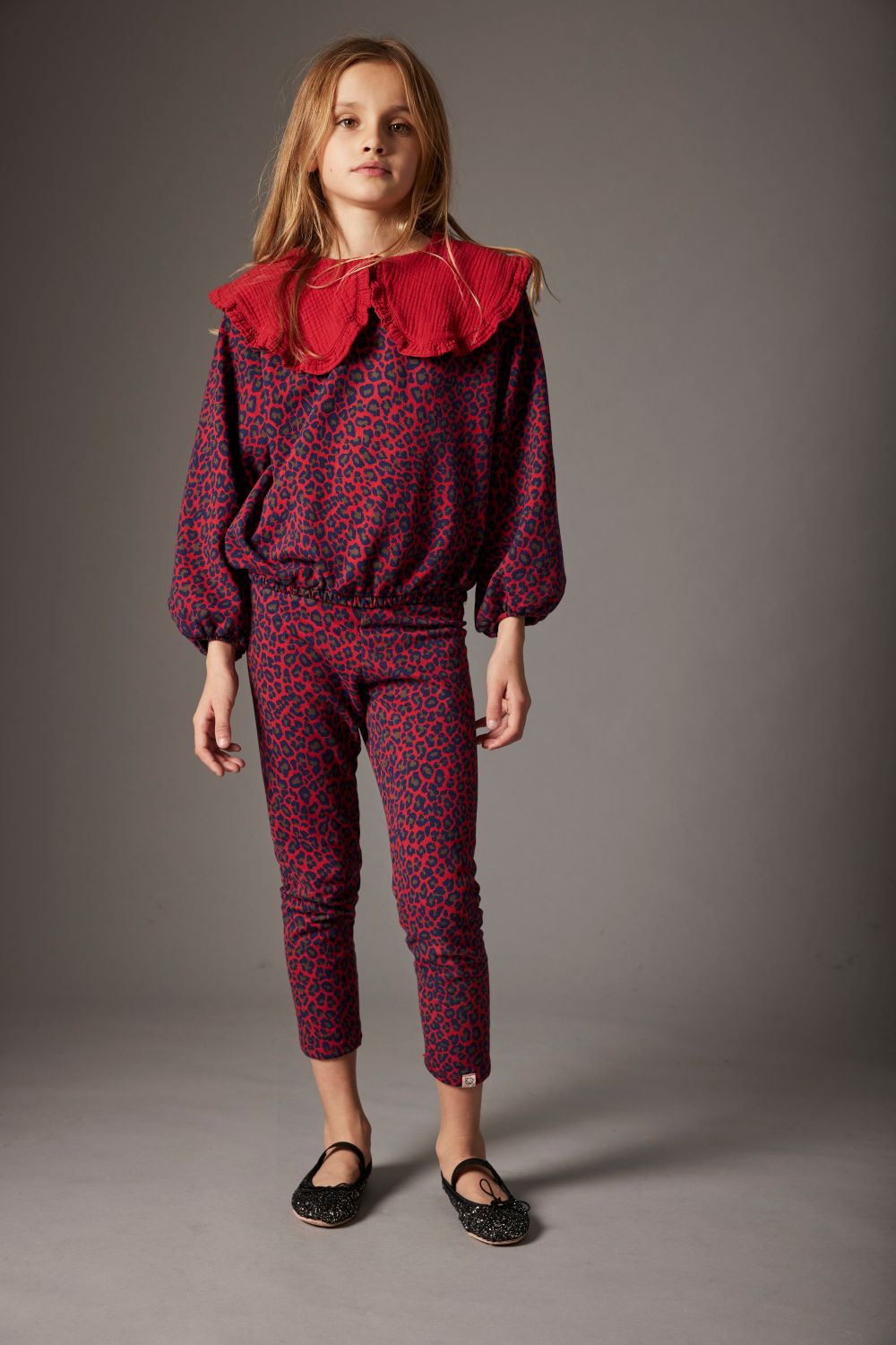 Animal Print Fleece Sweatshirt - Red Velvet