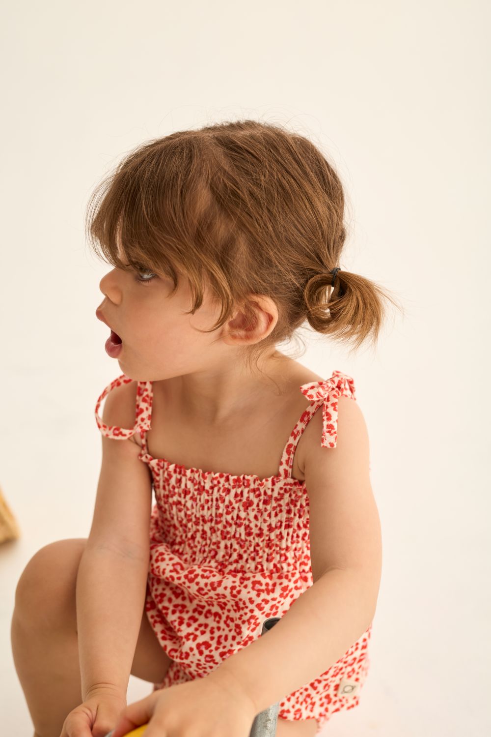 Granny Animal Print Cotton Baby Romper - Tomato