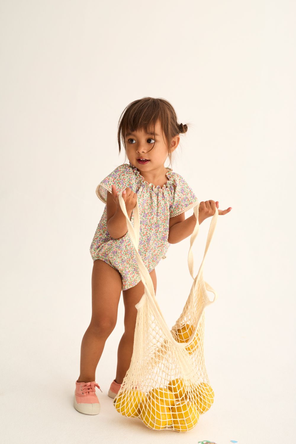 Holly Floral Cotton Voile Baby Romper - Multi