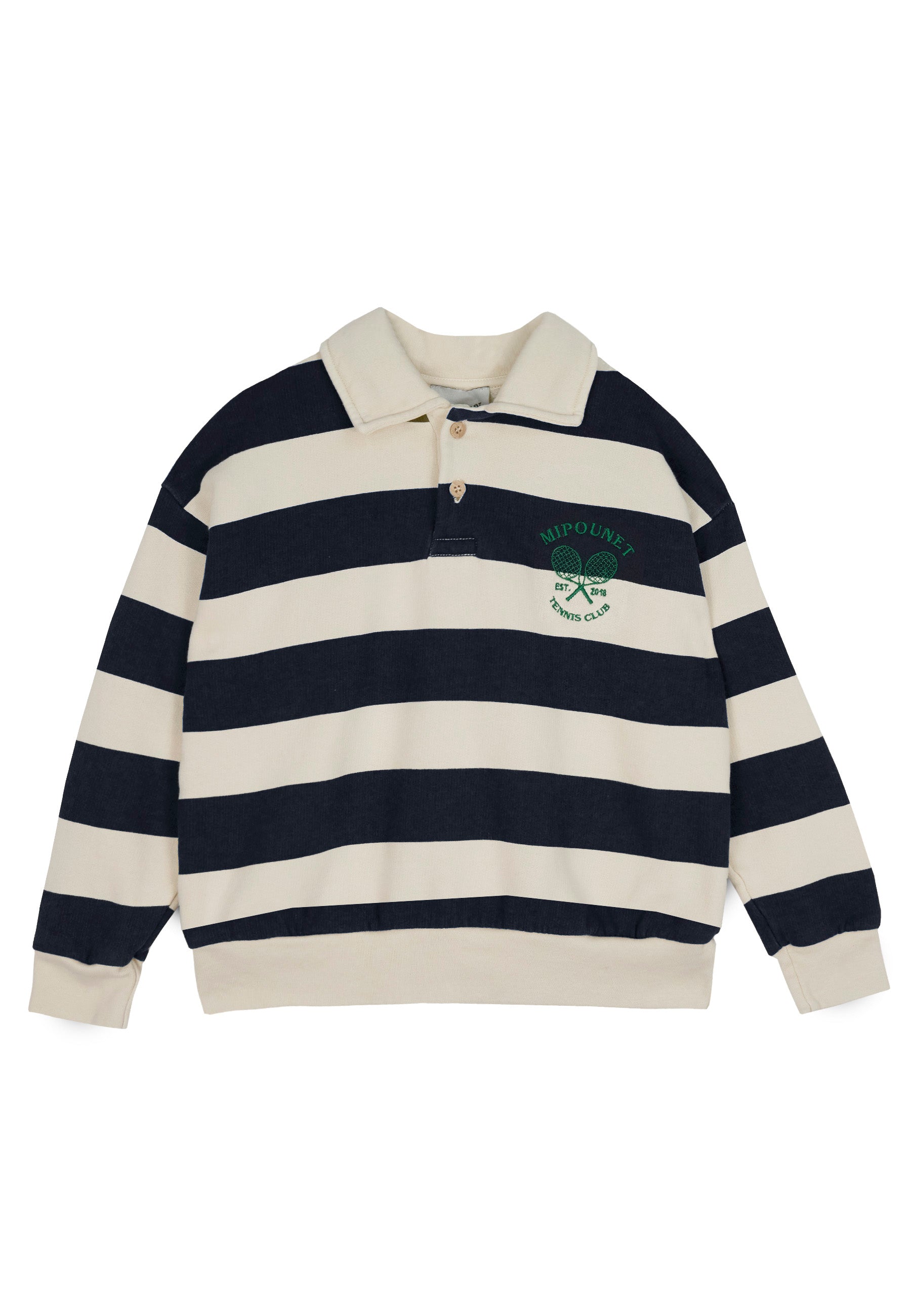 Piero Polo Sweatshirt - Ecru, Blue
