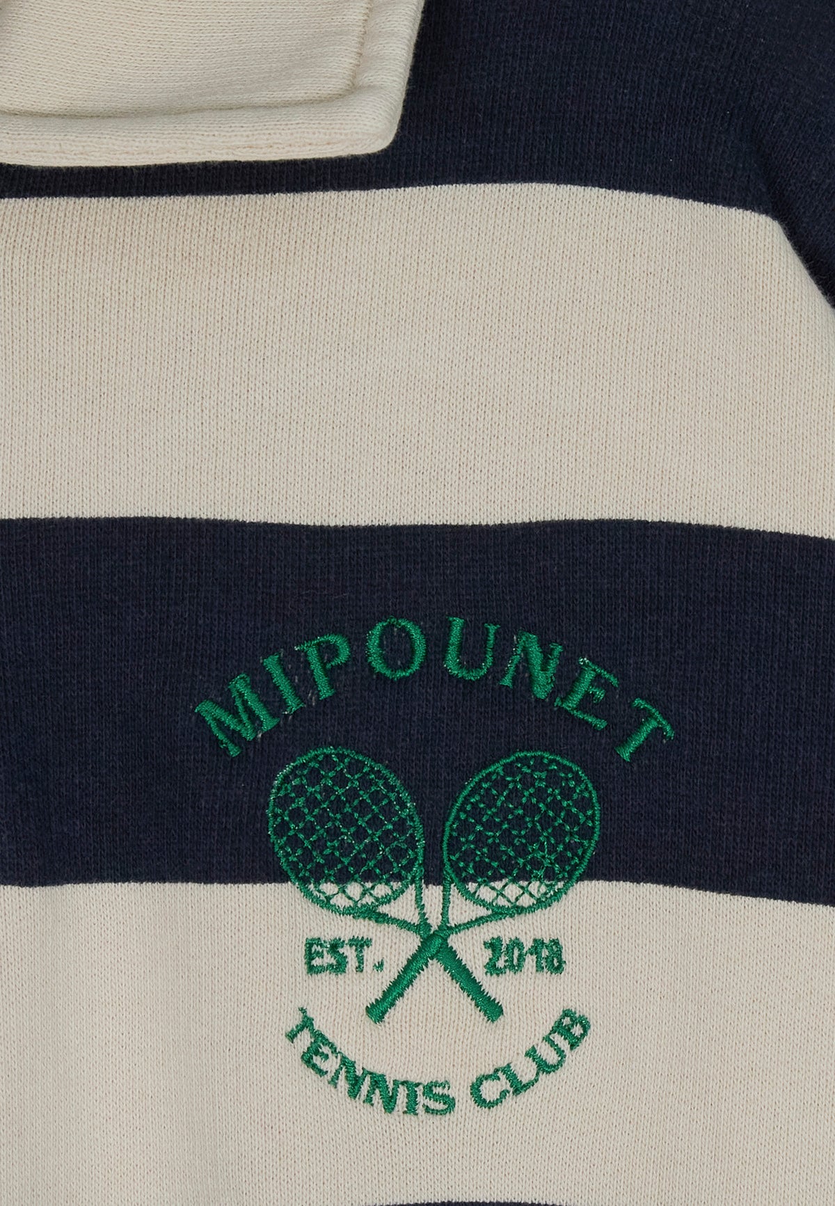 Piero Polo Sweatshirt - Ecru, Blue