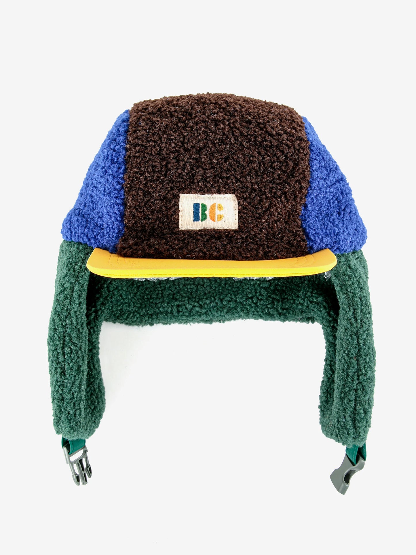 Baby Color Block brown sheepskin chapka