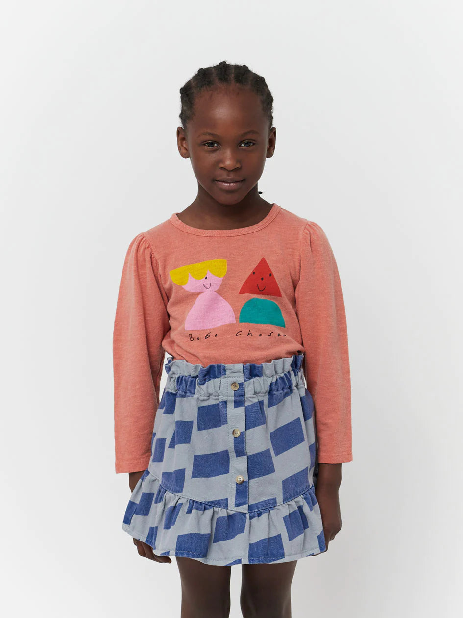 Checker all over woven skirt