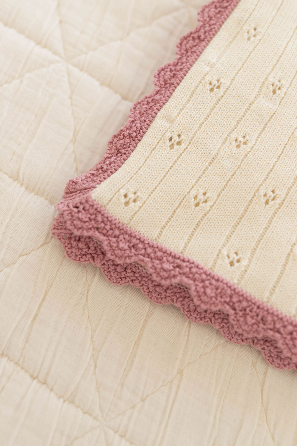 Knit Blanket | Pointelle - Milk & Ballet