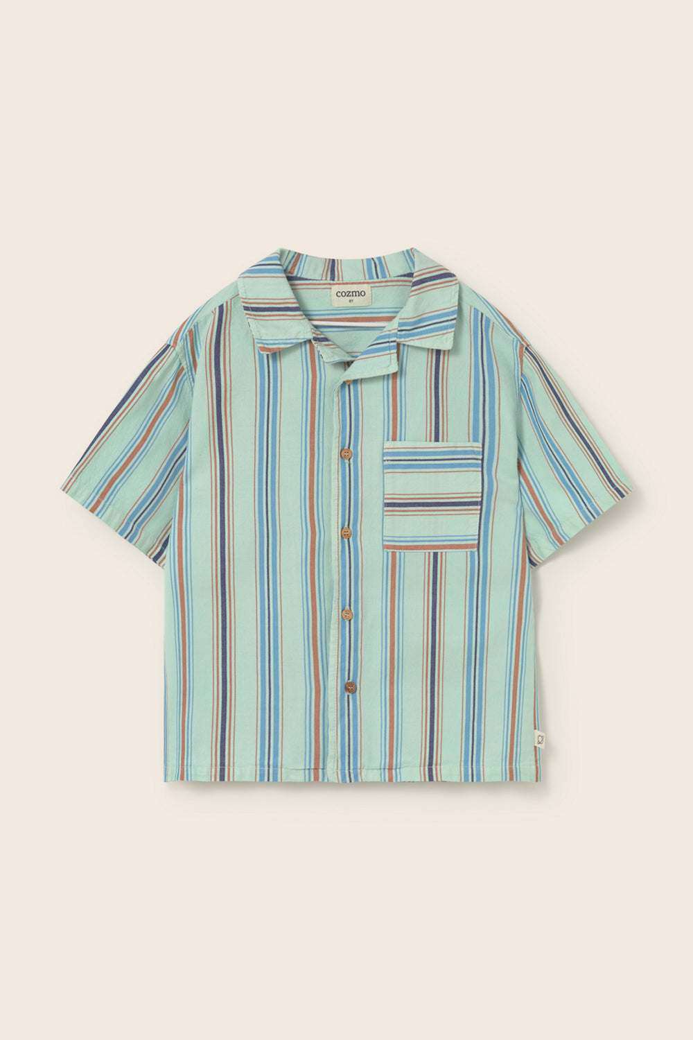 Iro Striped Cotton Shirt - Aqua