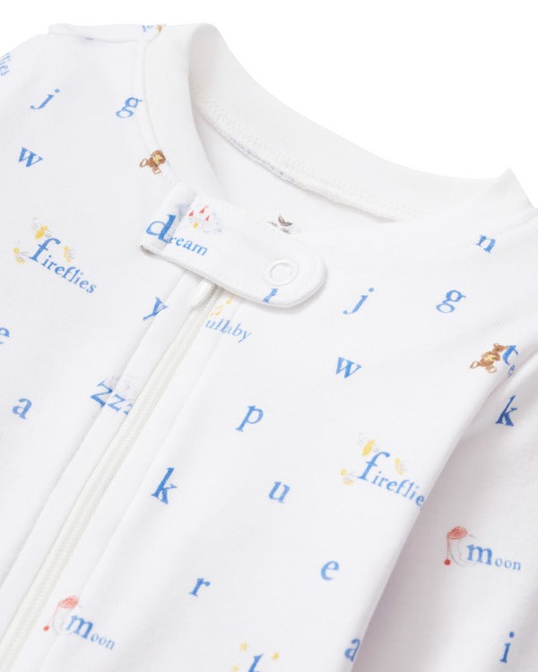 Infant Footie Romper in Letters and Lullabies