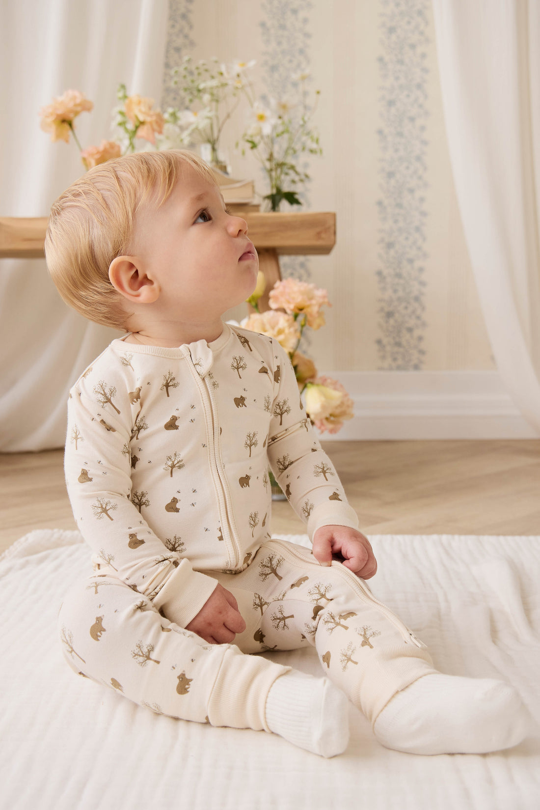 Organic Cotton Jude Onepiece - Honey Bear Cloud