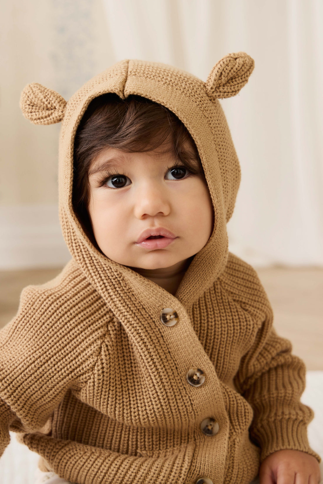 Bear Cardigan - Tawny Brown