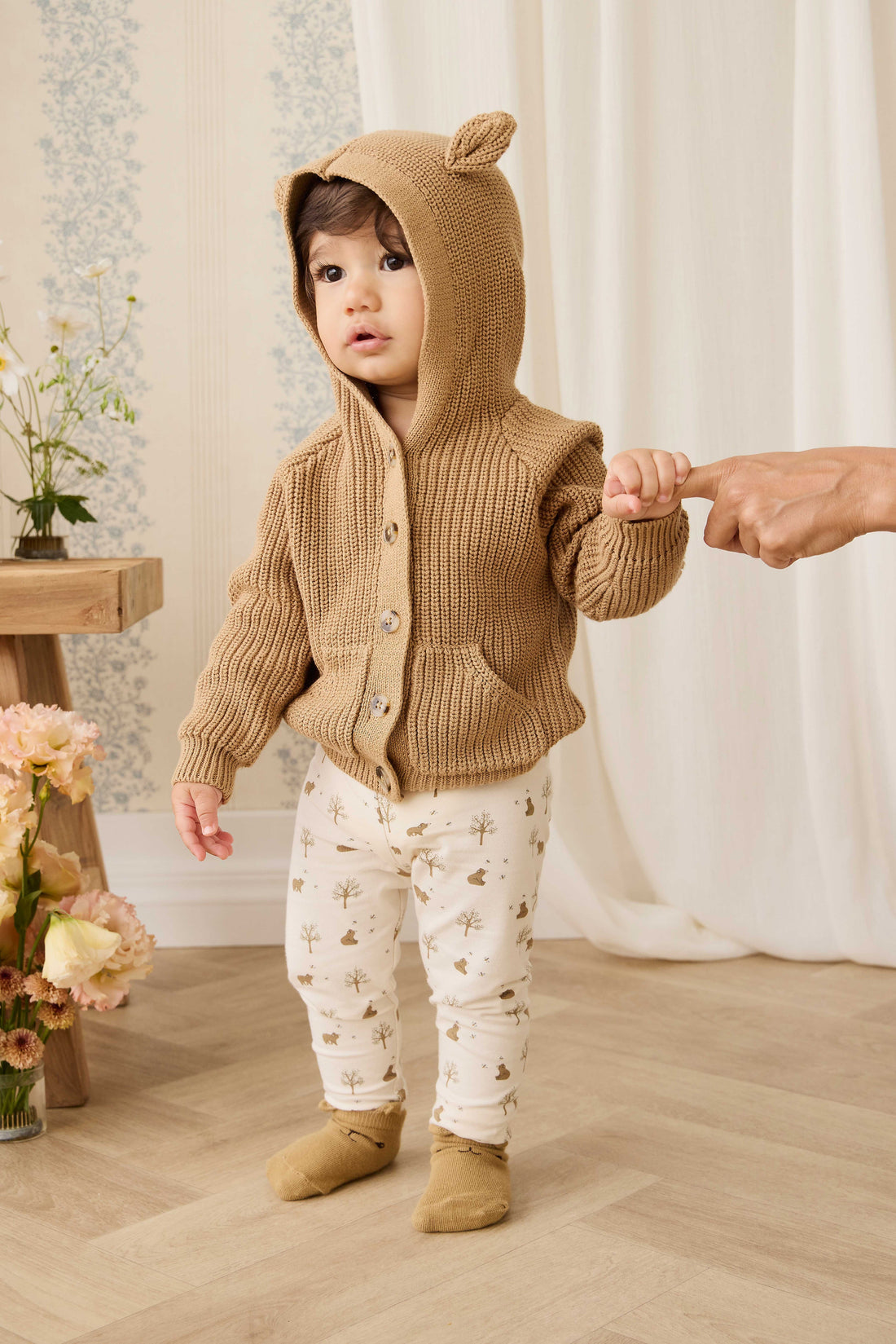 Bear Cardigan - Tawny Brown