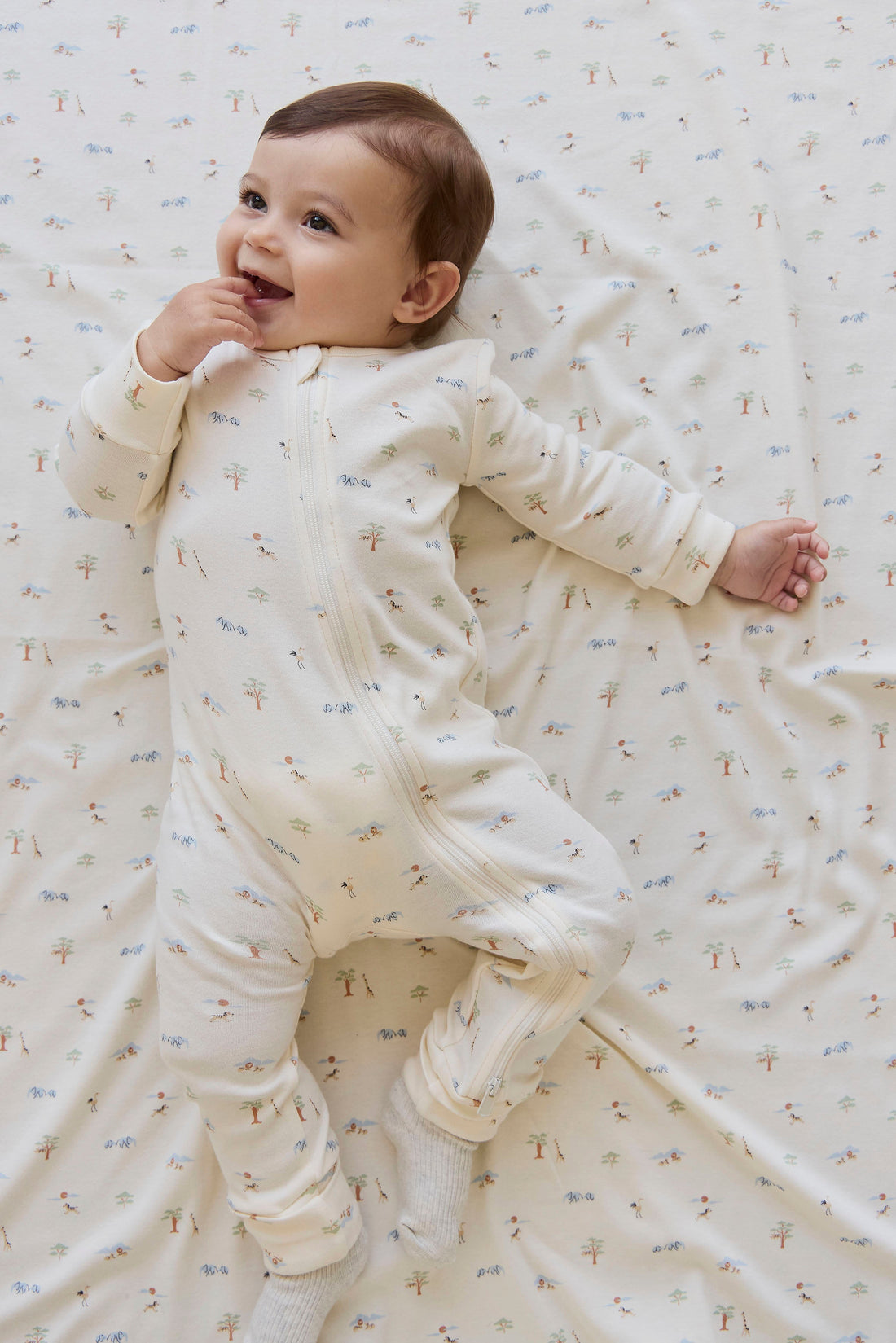 Organic Cotton Jude Onepiece - Savannah Animals Tofu