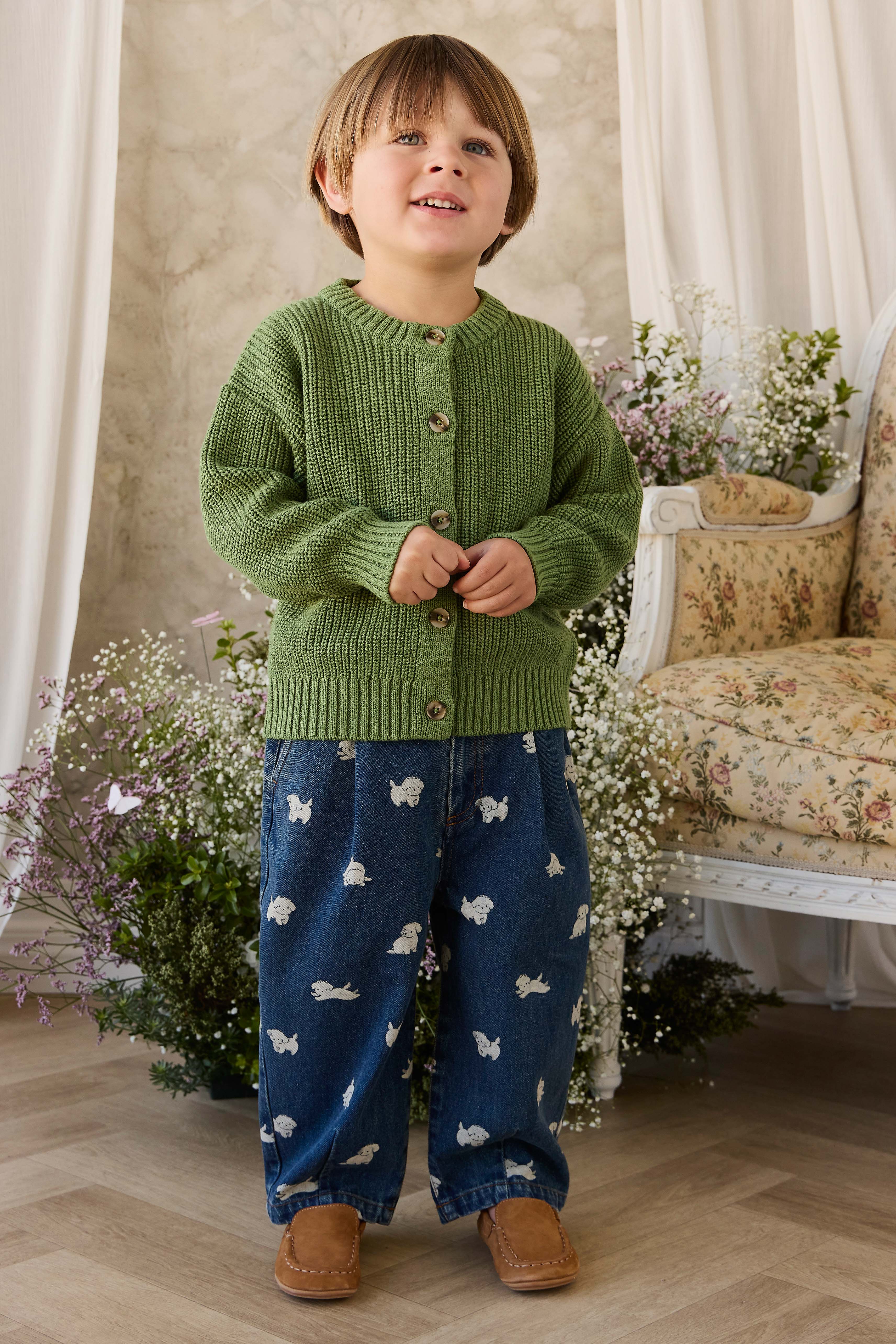 Johan Knitted Cardigan - Matcha