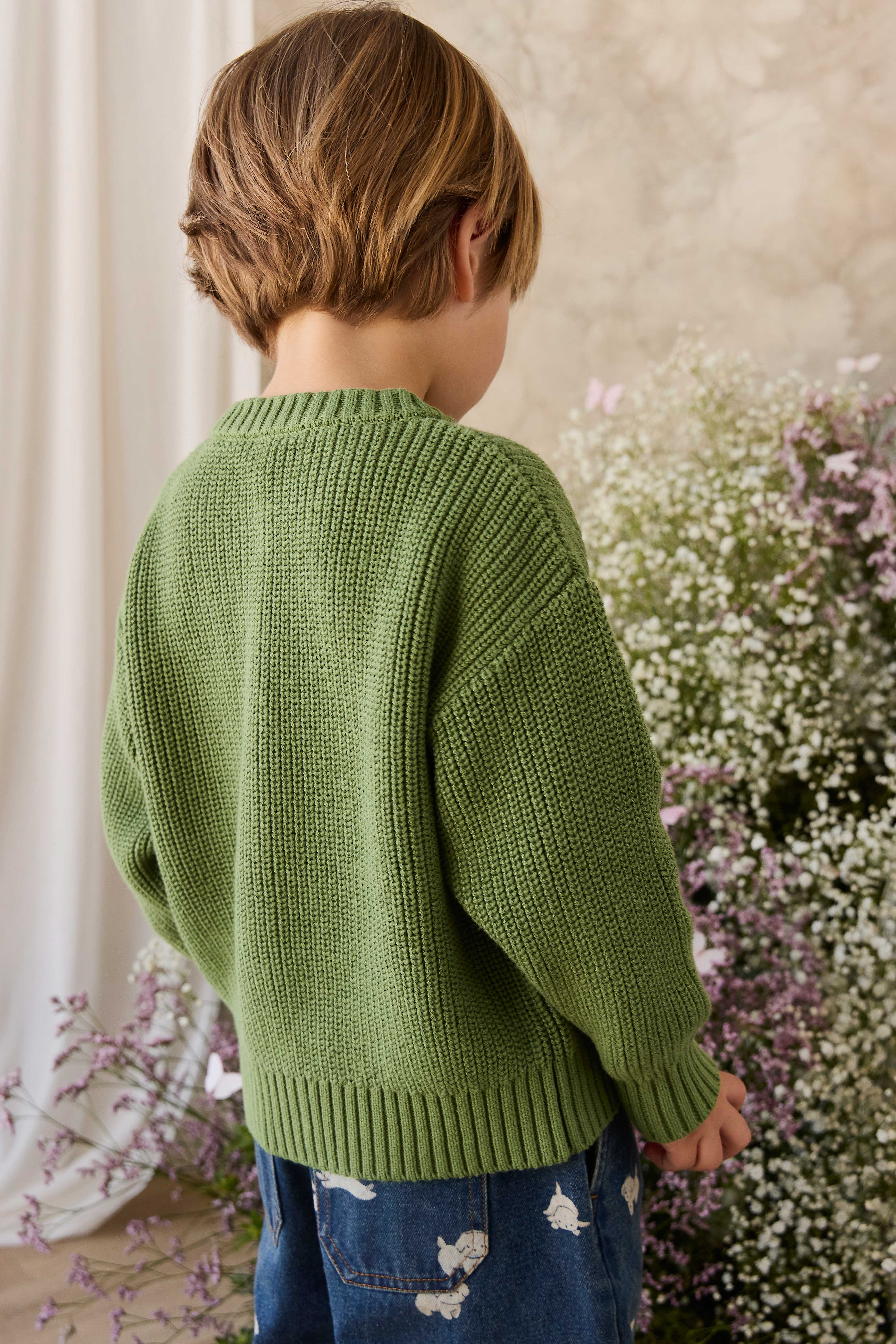 Johan Knitted Cardigan - Matcha