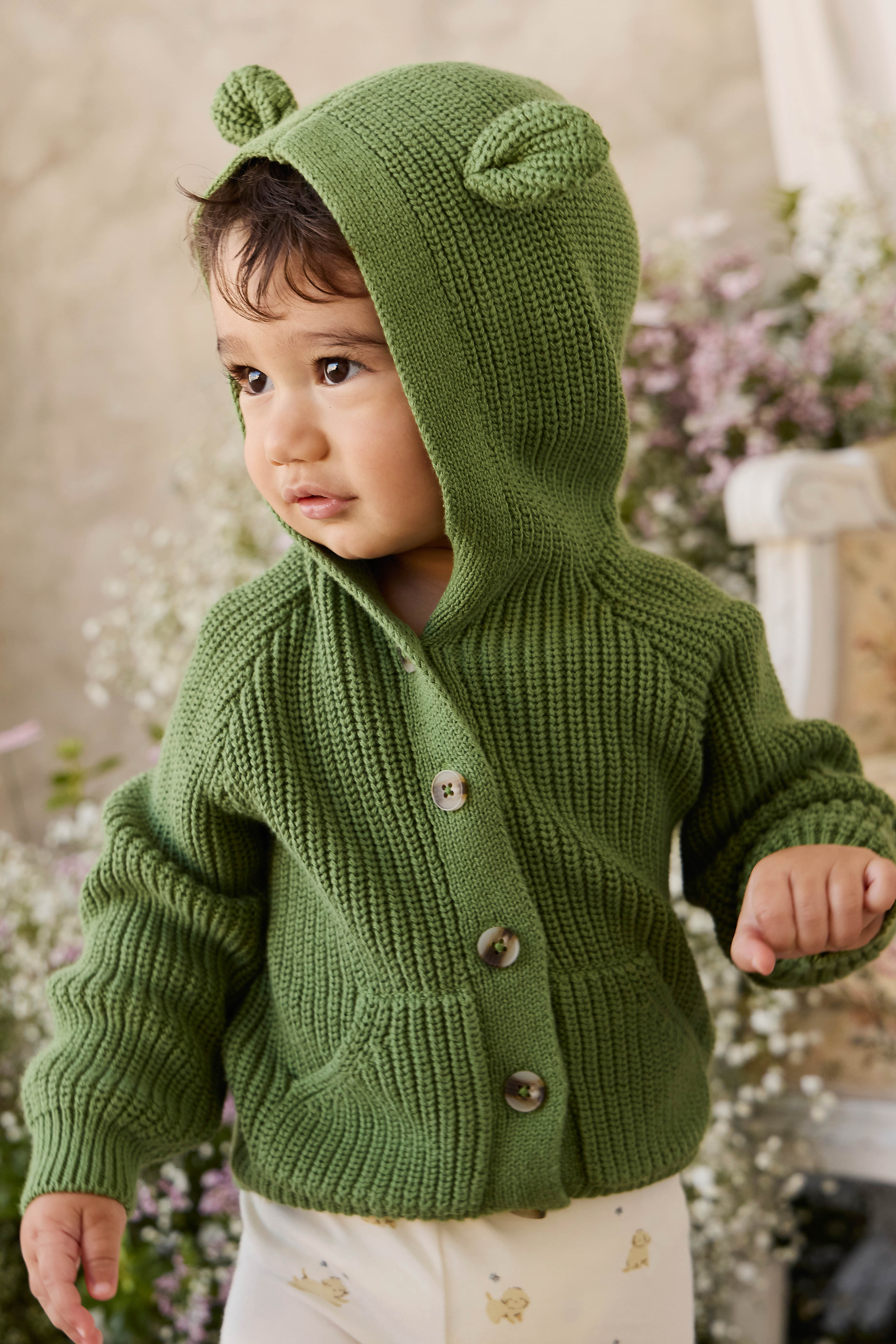 Bear Cardigan - Matcha