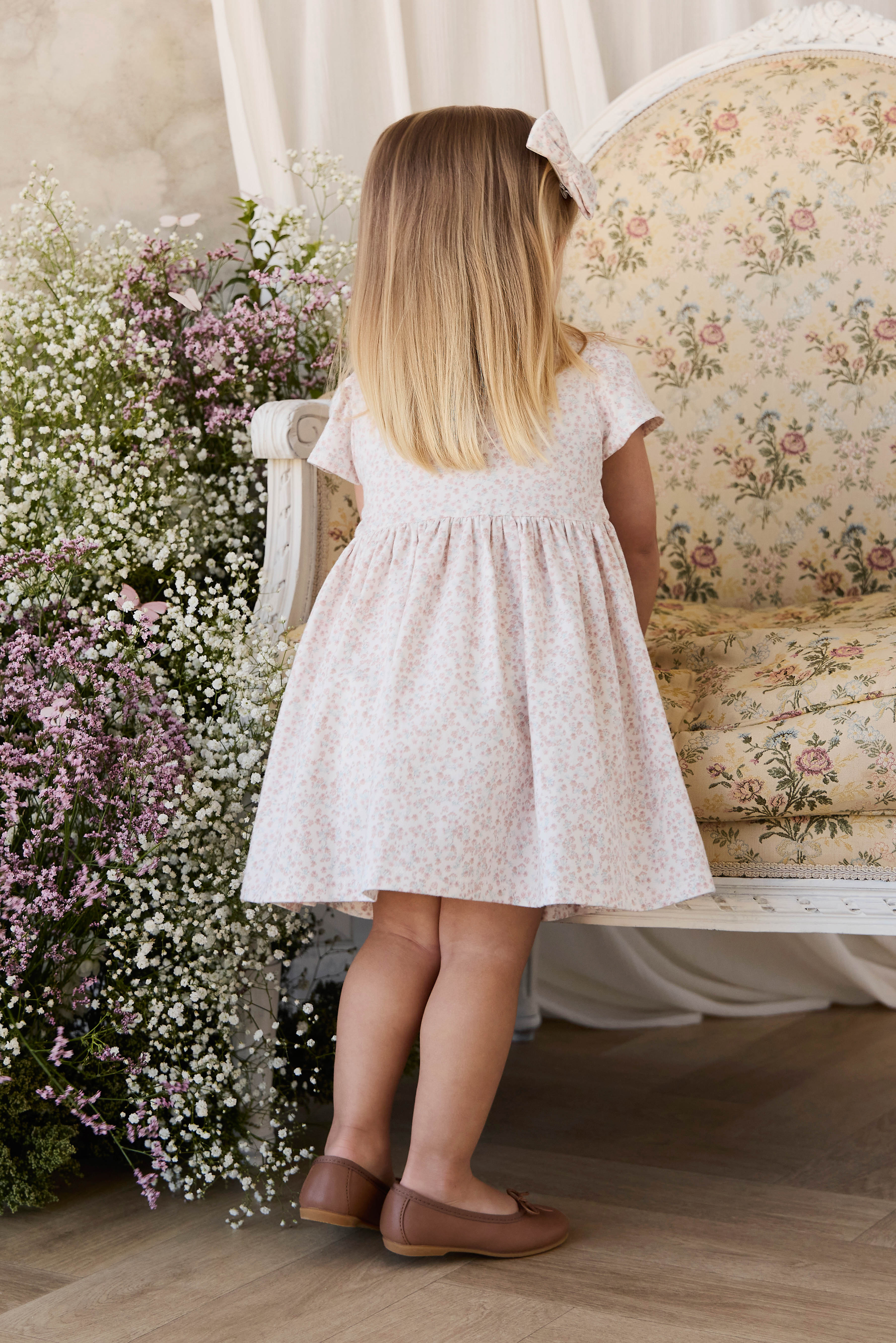 Organic Cotton Dahlia Dress - Posy Milk