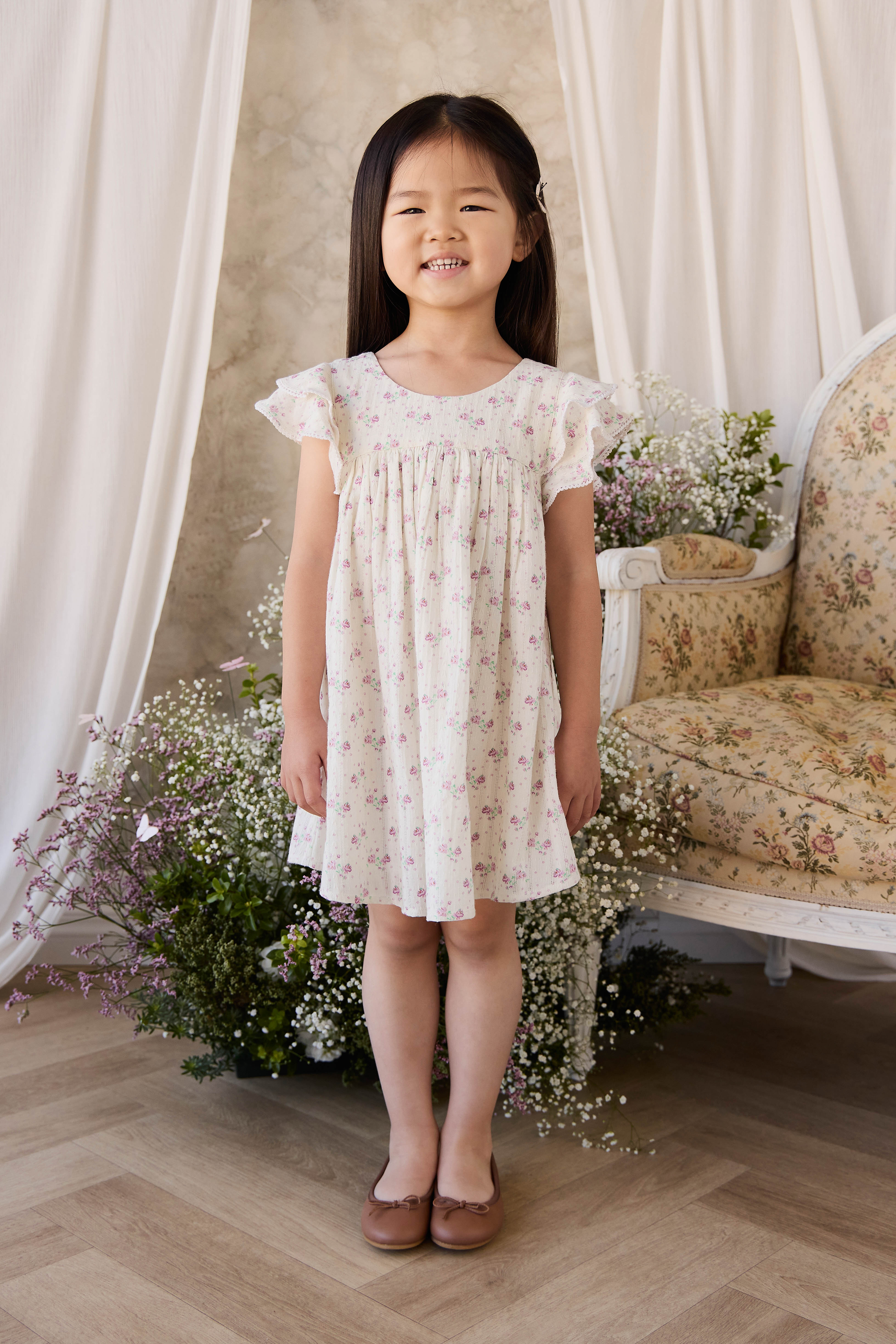 Organic Cotton Caroline Dress - Molly Lilac