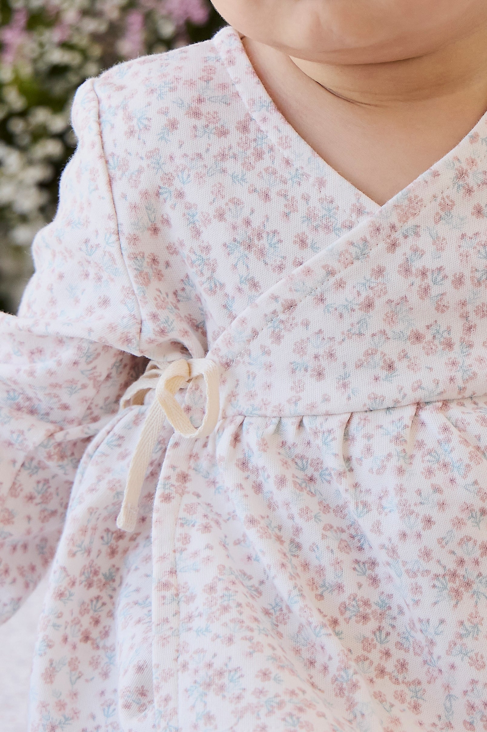 Organic Cotton Clemence Wrap Top - Posy Milk