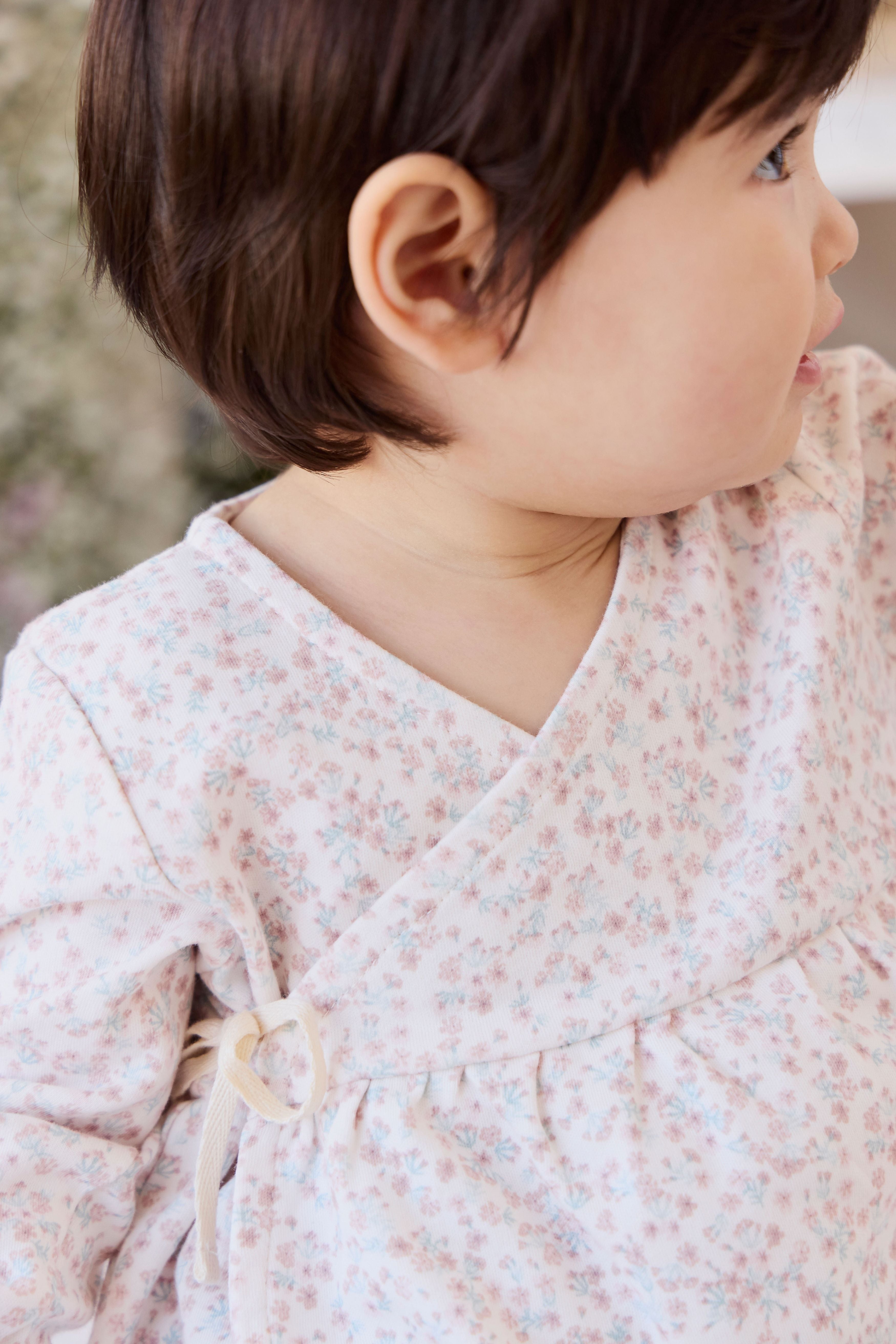 Organic Cotton Clemence Wrap Top - Posy Milk