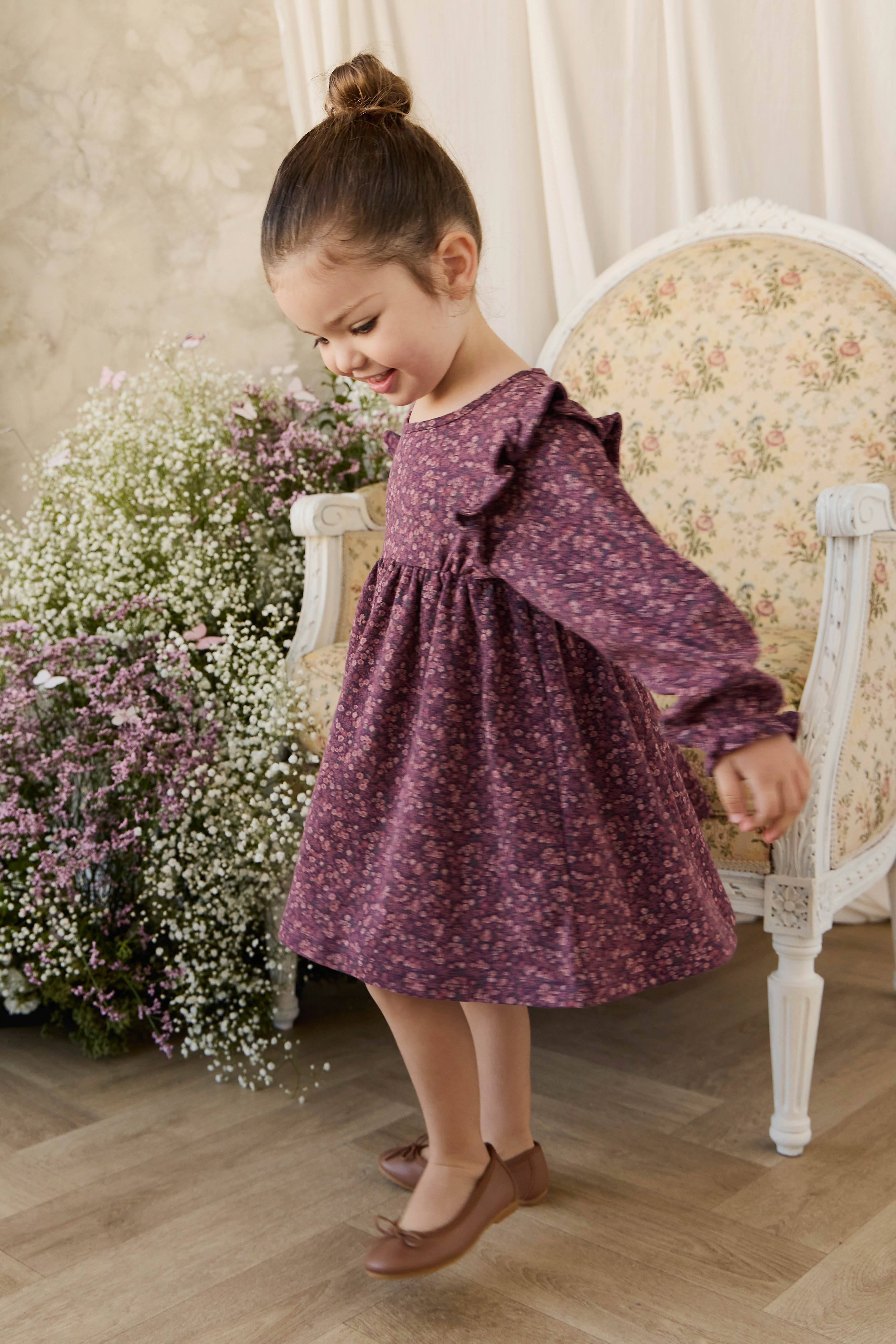 Organic Cotton Frankie Dress - Fig Floral