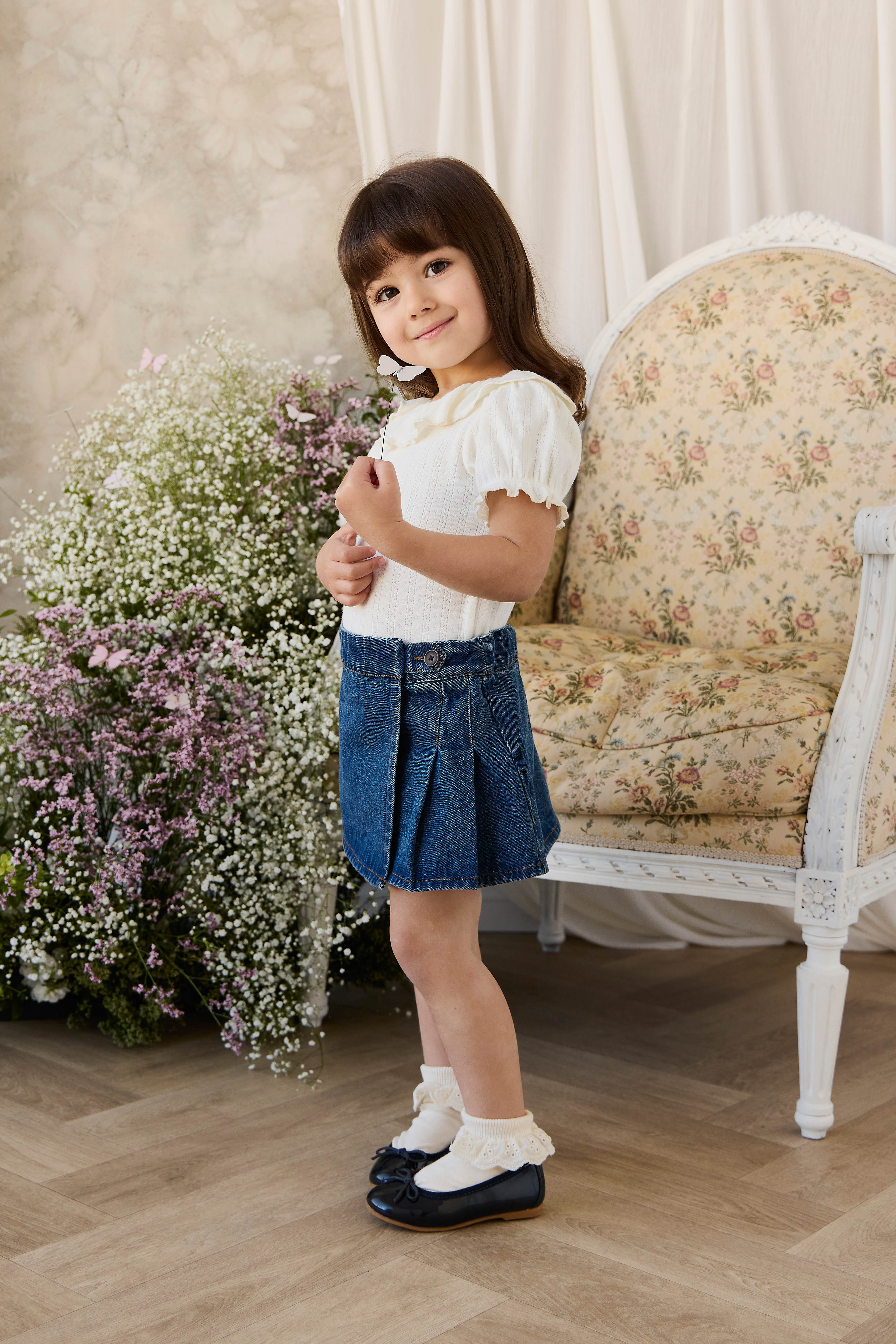 Organic Cotton Pointelle Marlene Top - Parchment