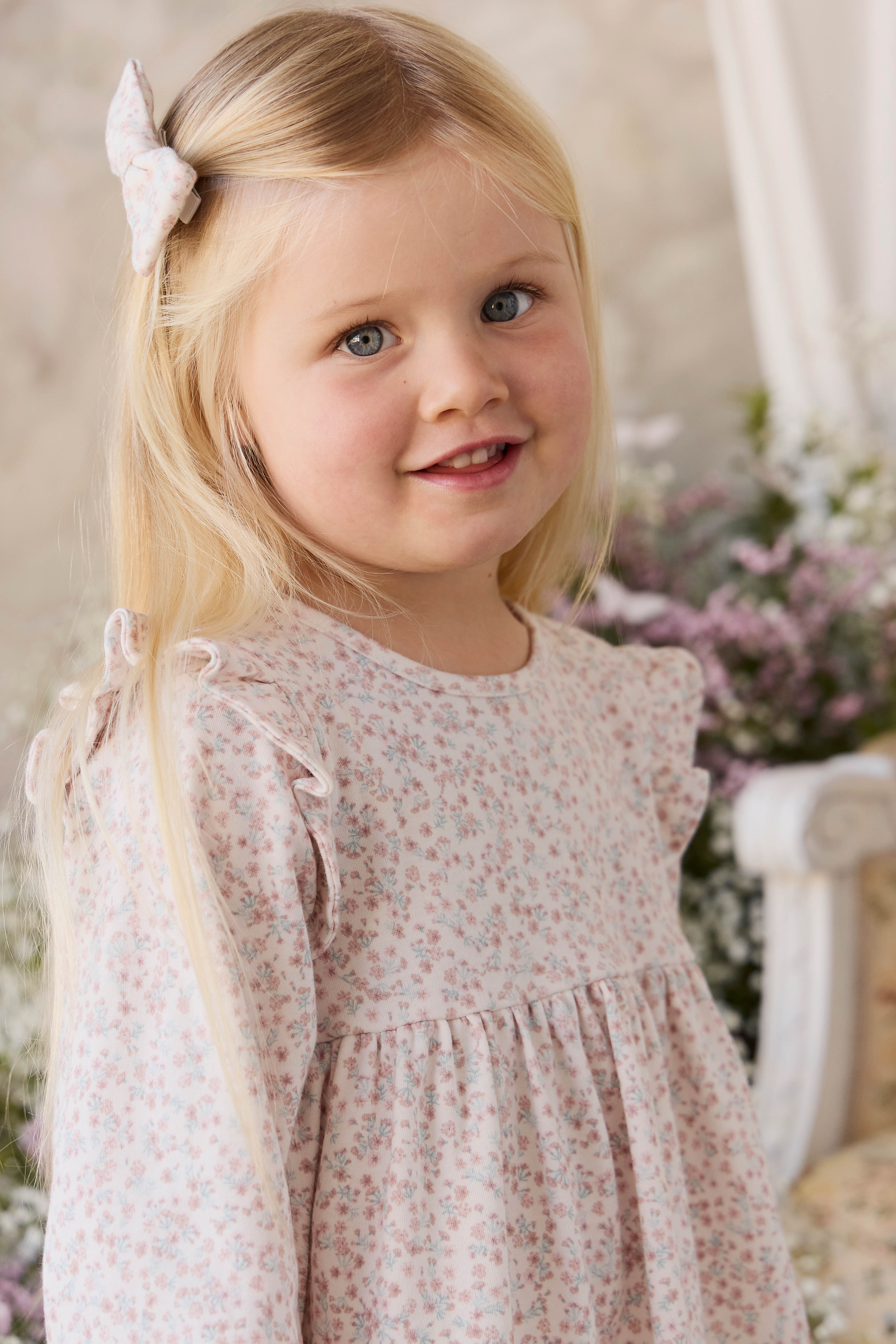 Organic Cotton Desiree Bow - Posy Milk