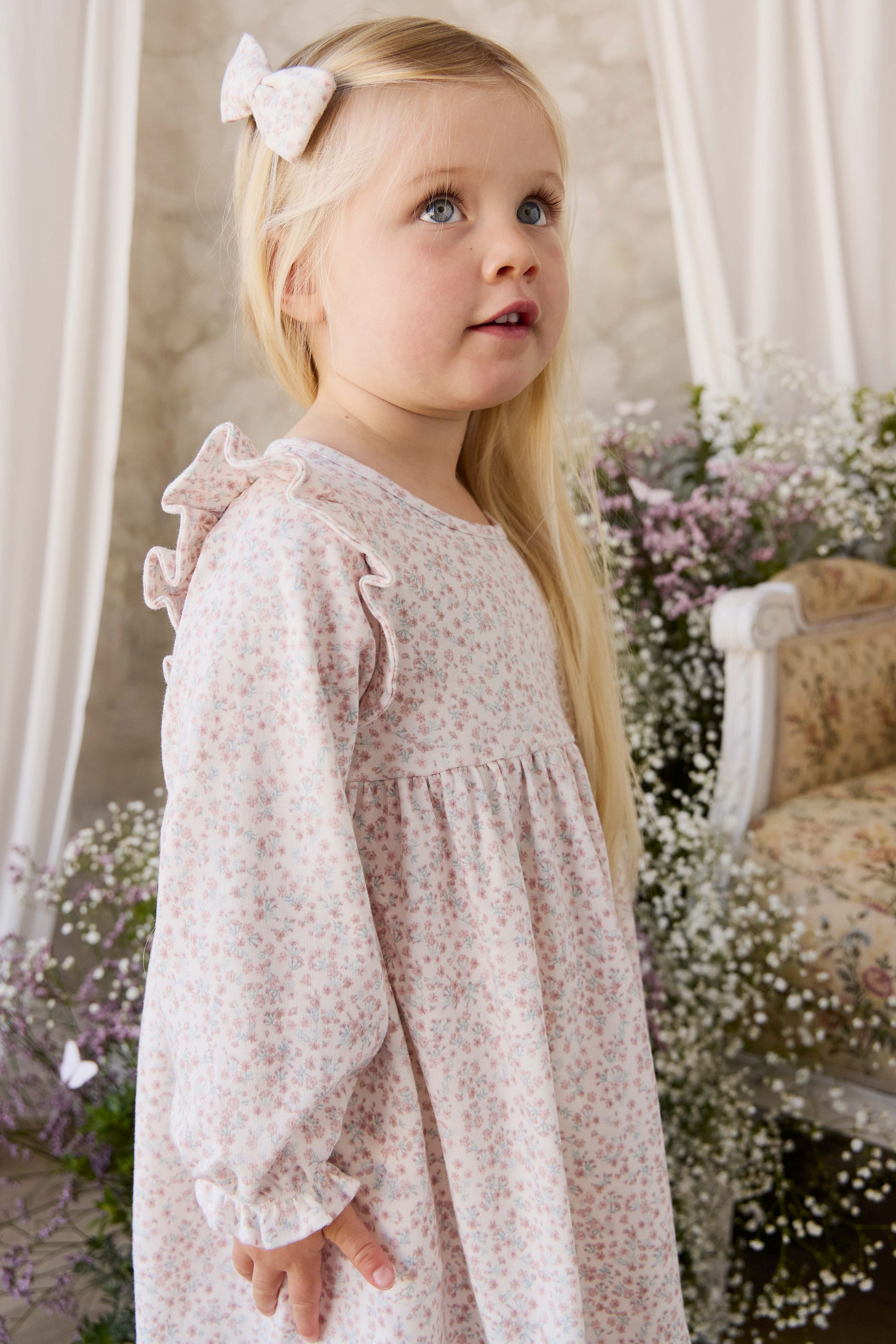 Organic Cotton Frankie Dress - Posy Milk