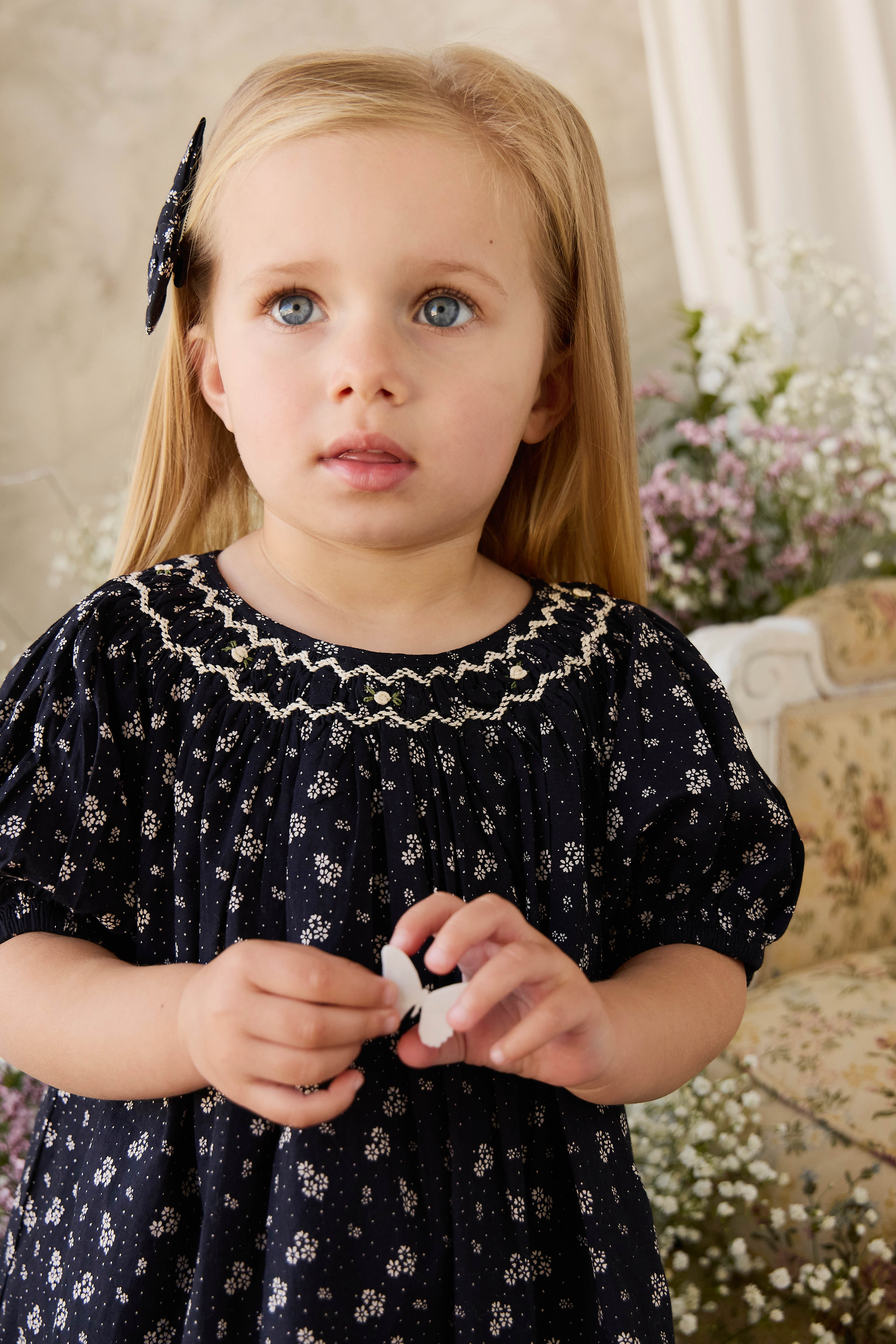 Organic Cotton Dominique Dress - Maisie Navy