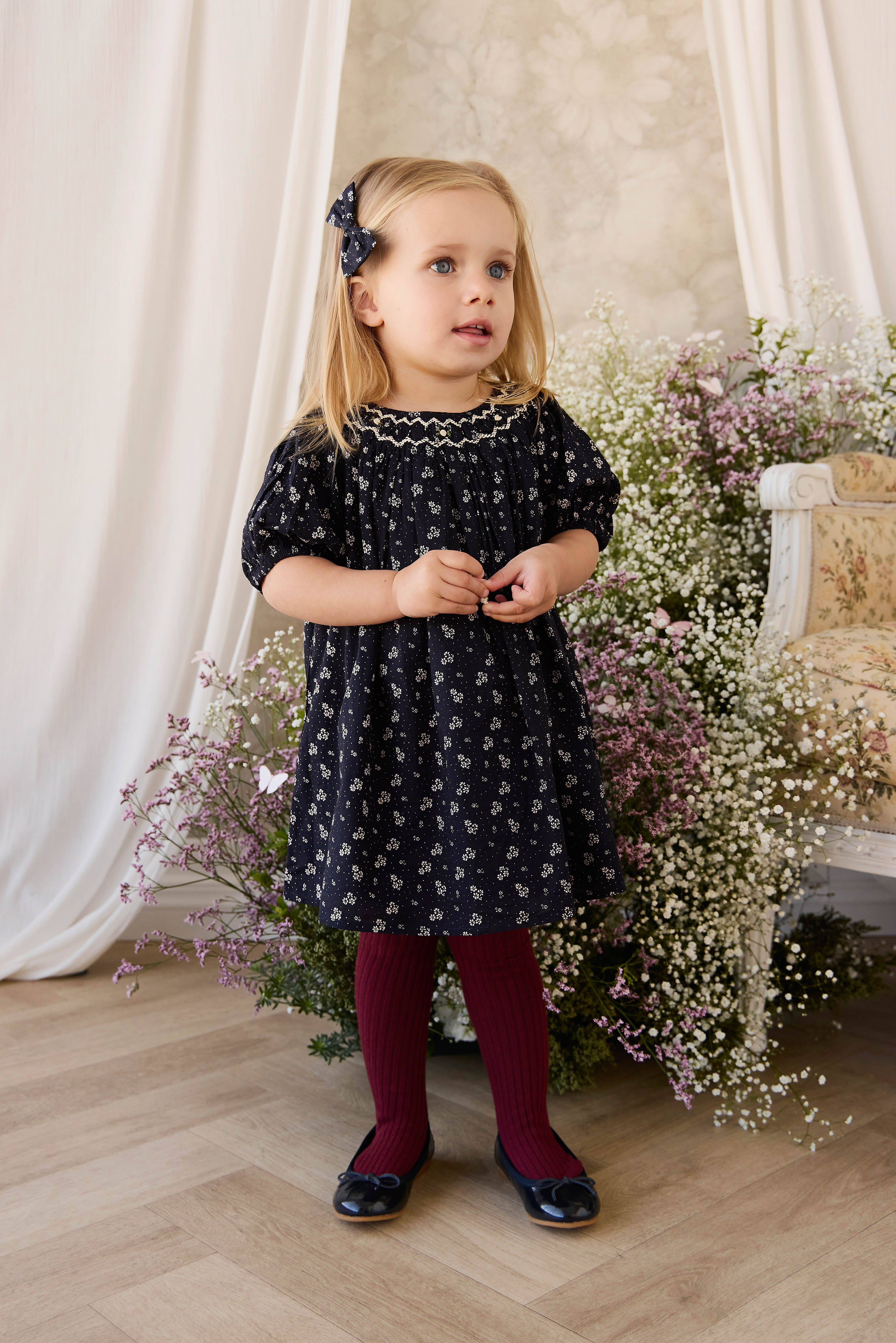 Organic Cotton Dominique Dress - Maisie Navy