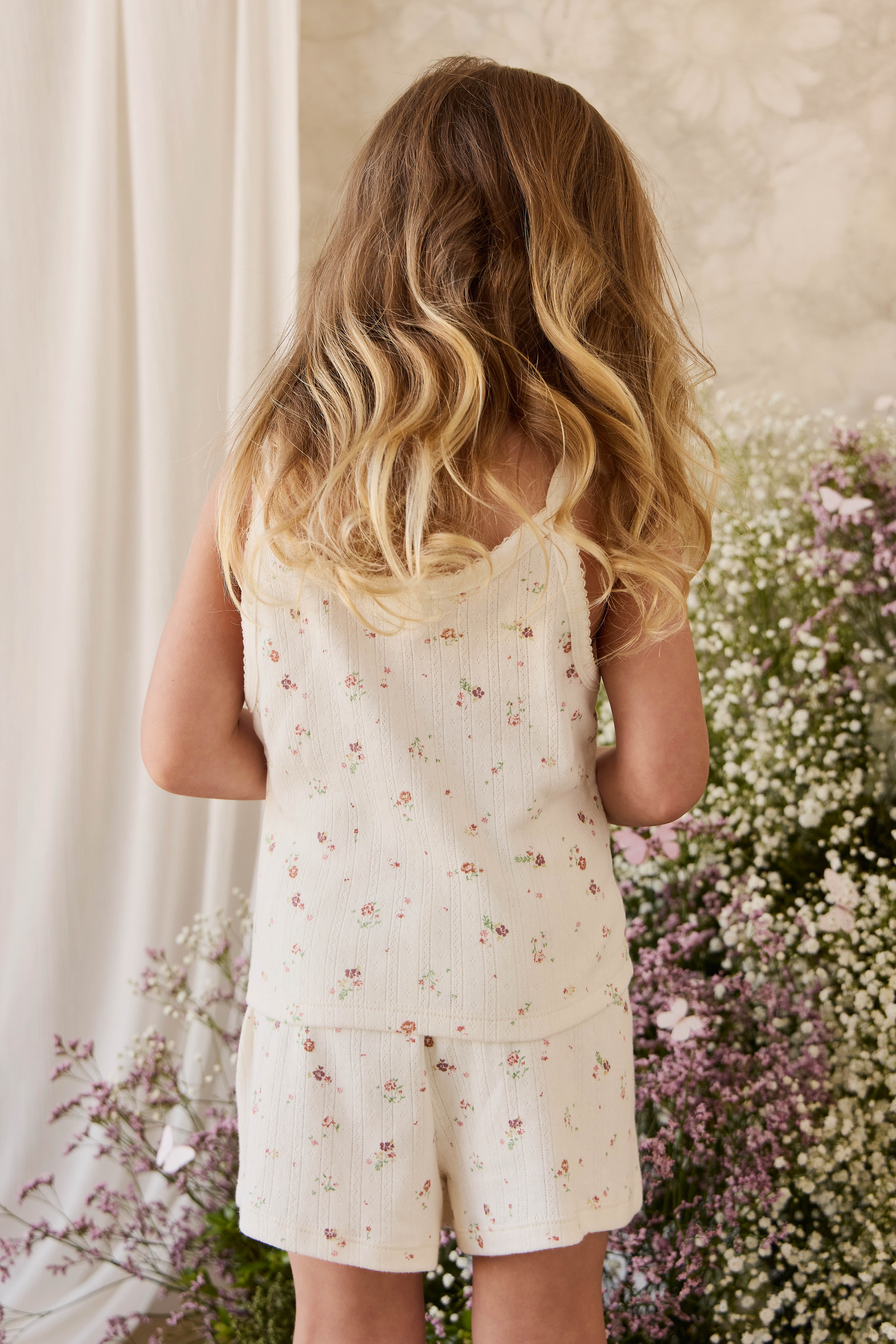 Organic Cotton Pointelle Anais Short - Eloise Egret