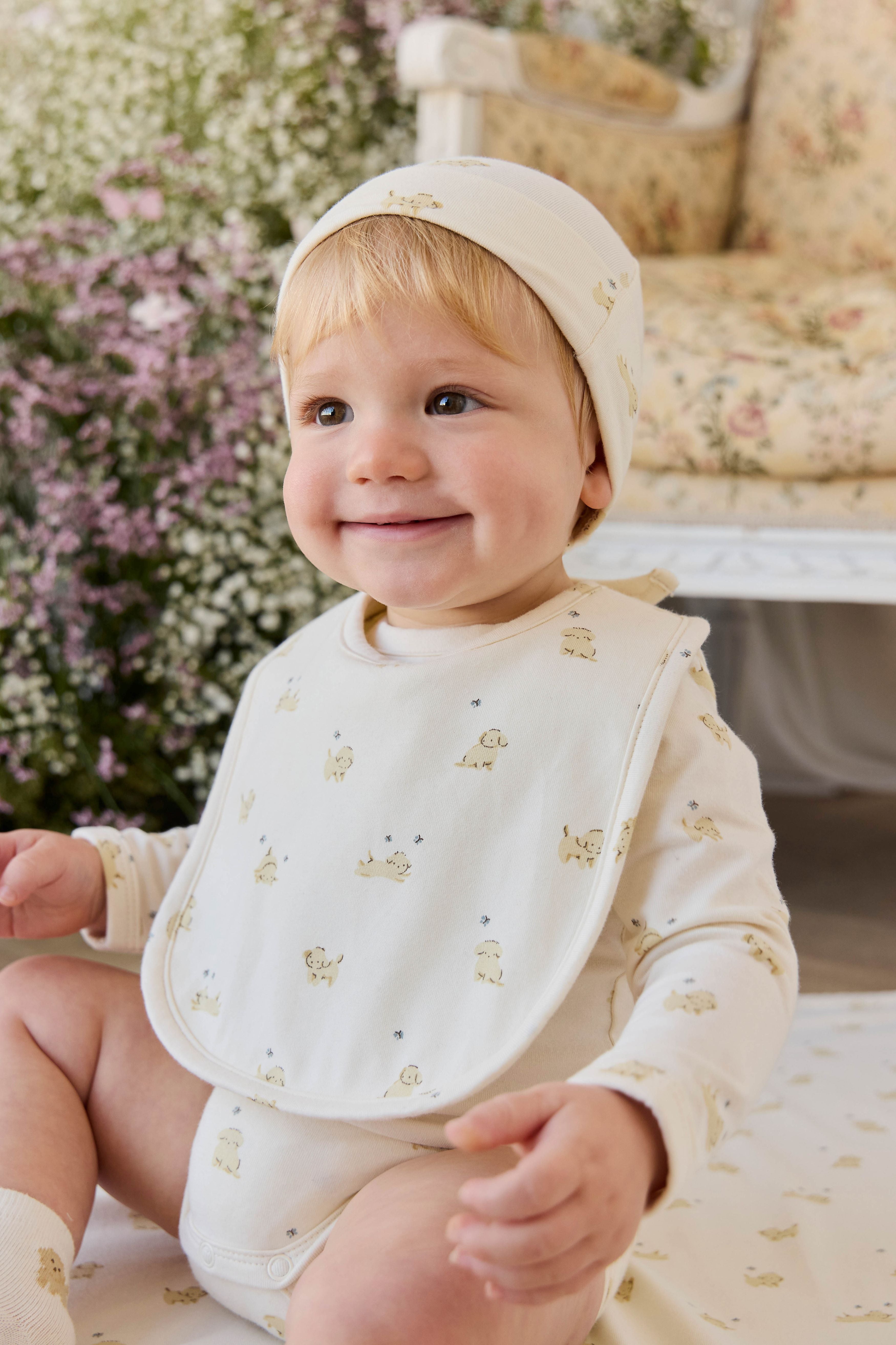Organic Cotton Bib - Playful Honey