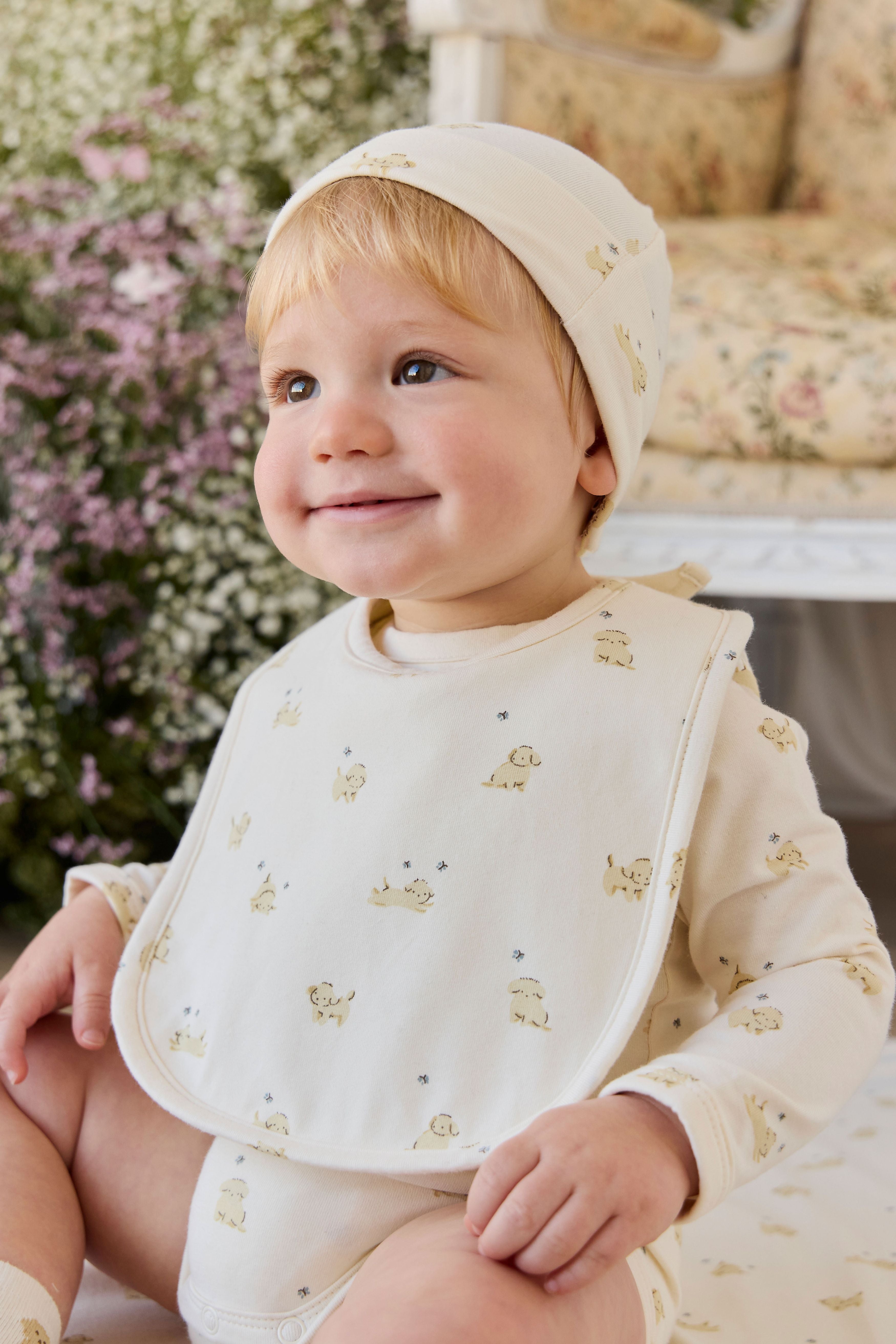 Organic Cotton Bib - Playful Honey