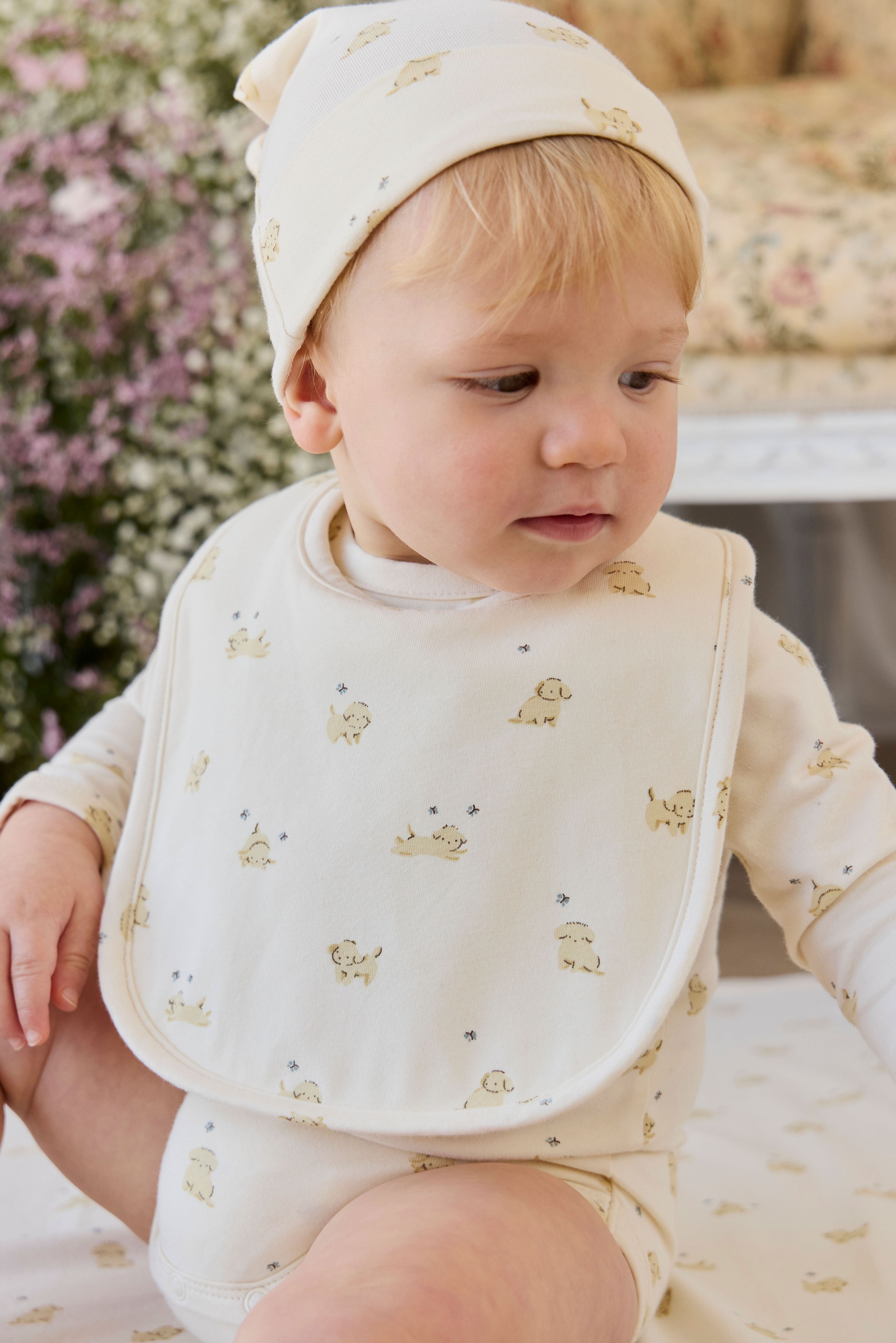 Organic Cotton Bib - Playful Honey